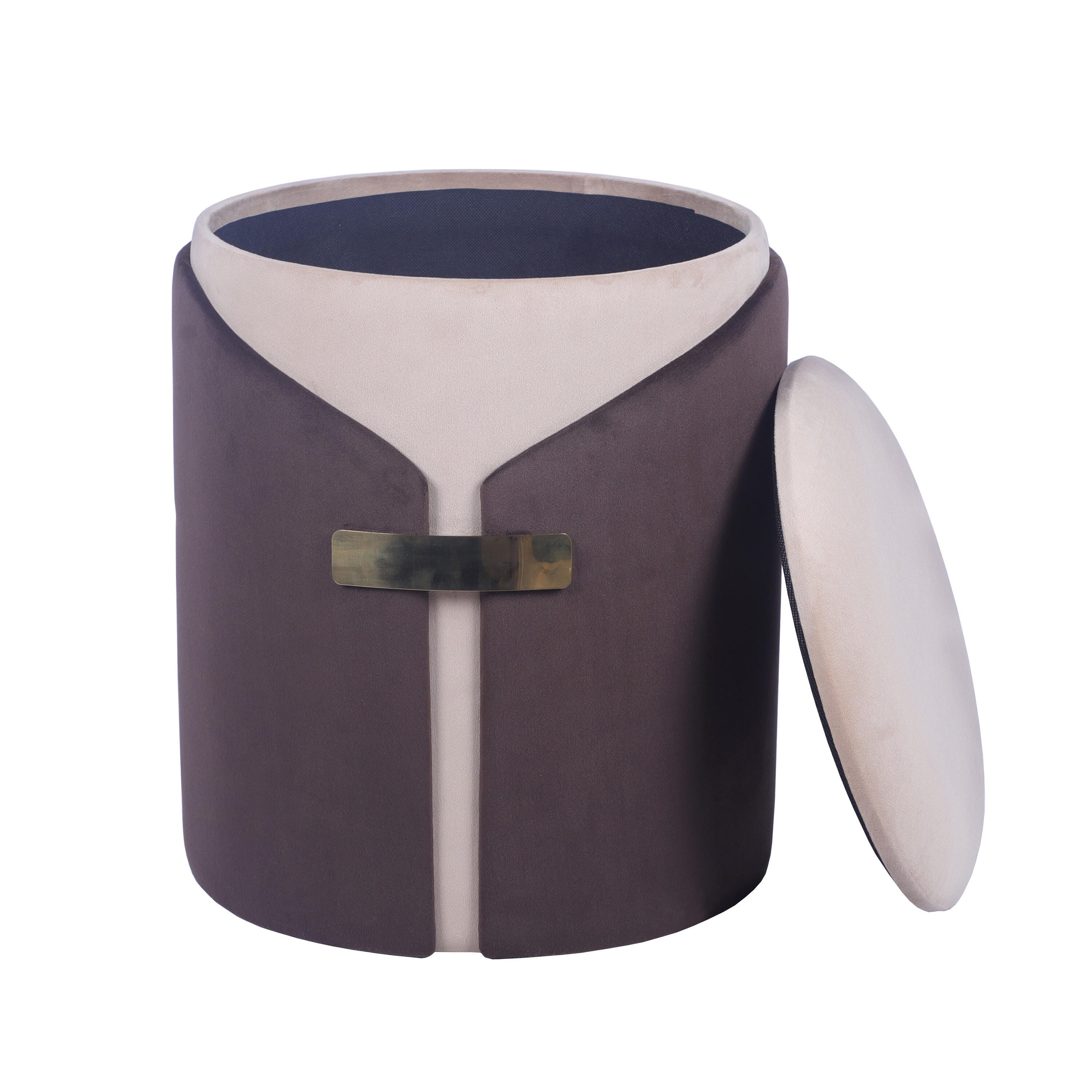 Techni Home Round Ottoman with Storage, , large