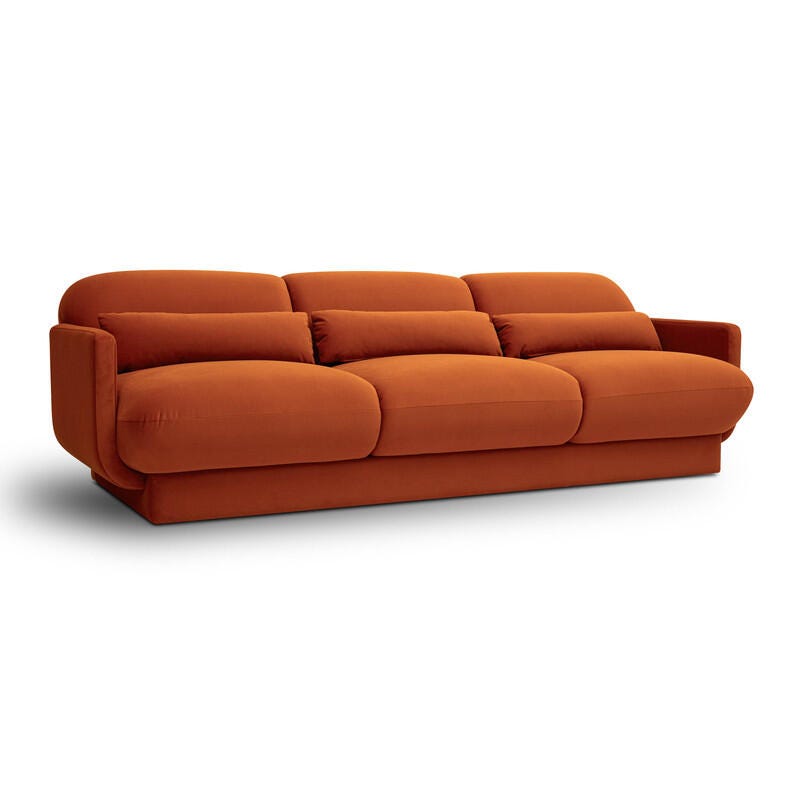 TOV Furniture Azalea Sofa, Rust Orange, large