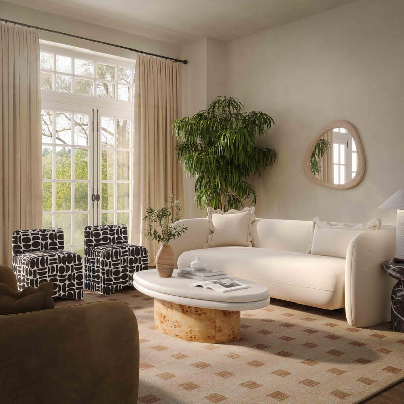 TOV Furniture Lou Loveseat, Sandstone, rollover