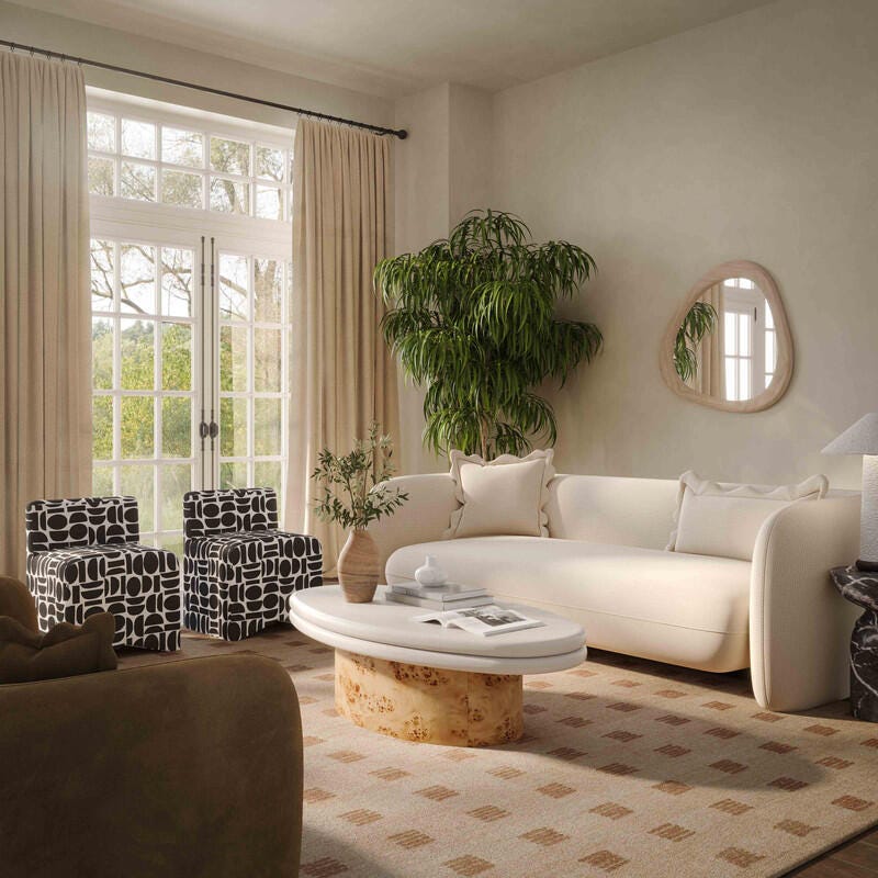 TOV Furniture Lou Sofa, Sandstone, rollover