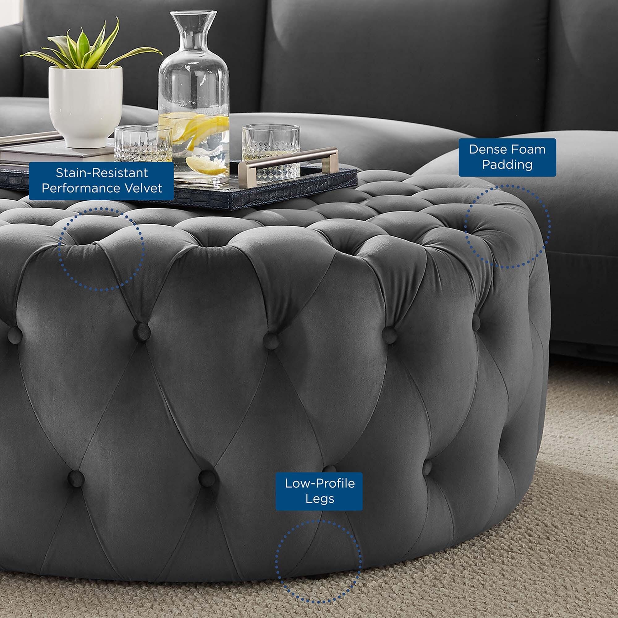 Modway Amour Ottoman, Gray, large