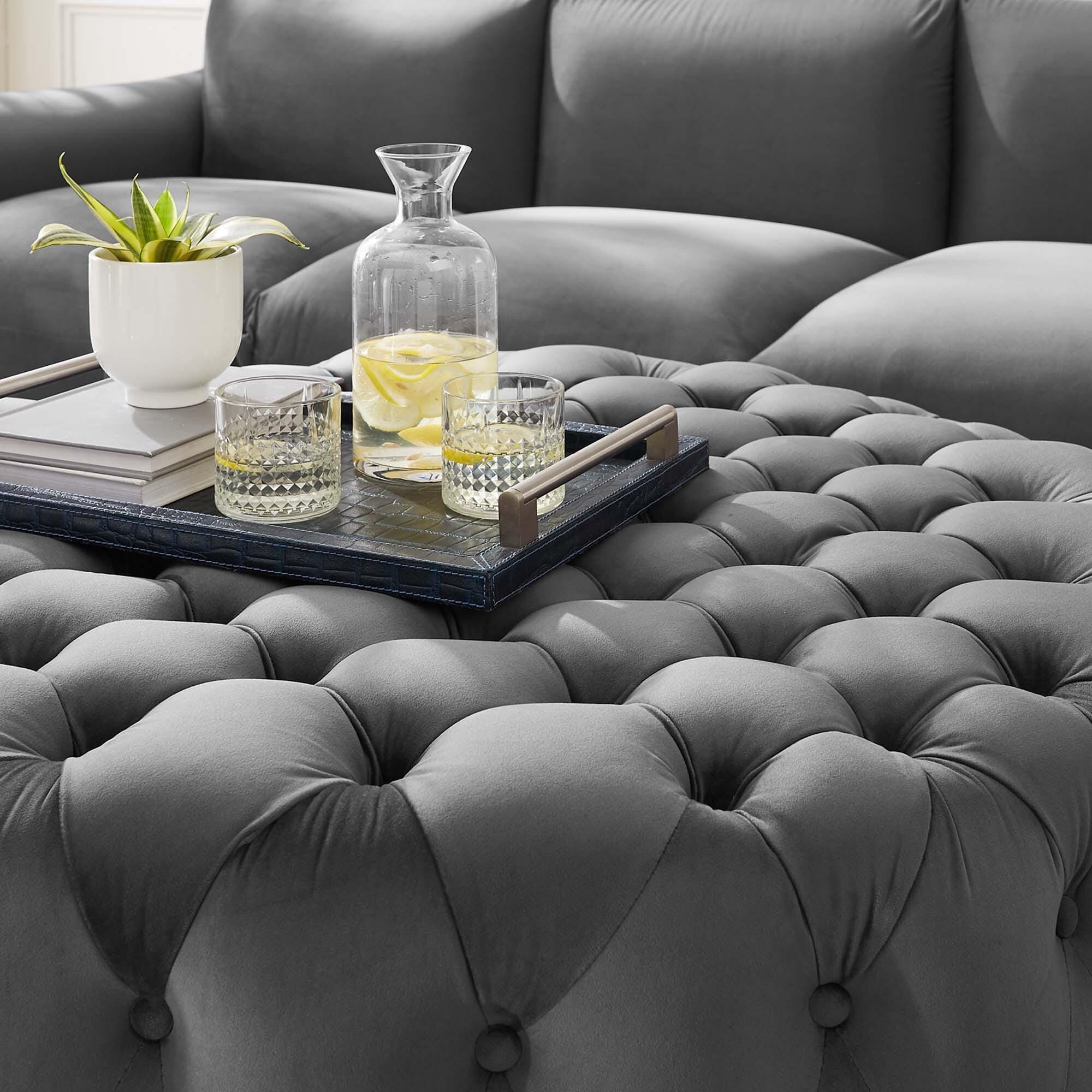 Modway Amour Ottoman, Gray, large