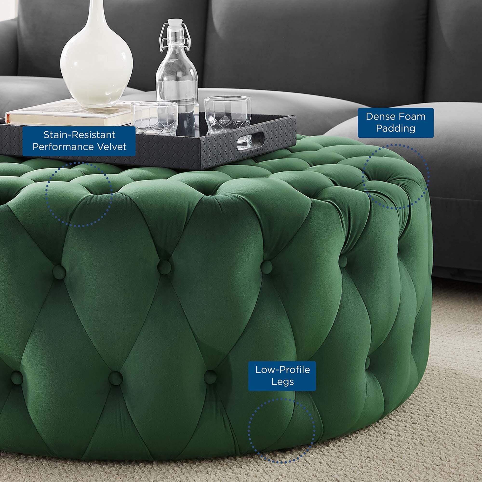 Modway Amour Ottoman, Emerald, large
