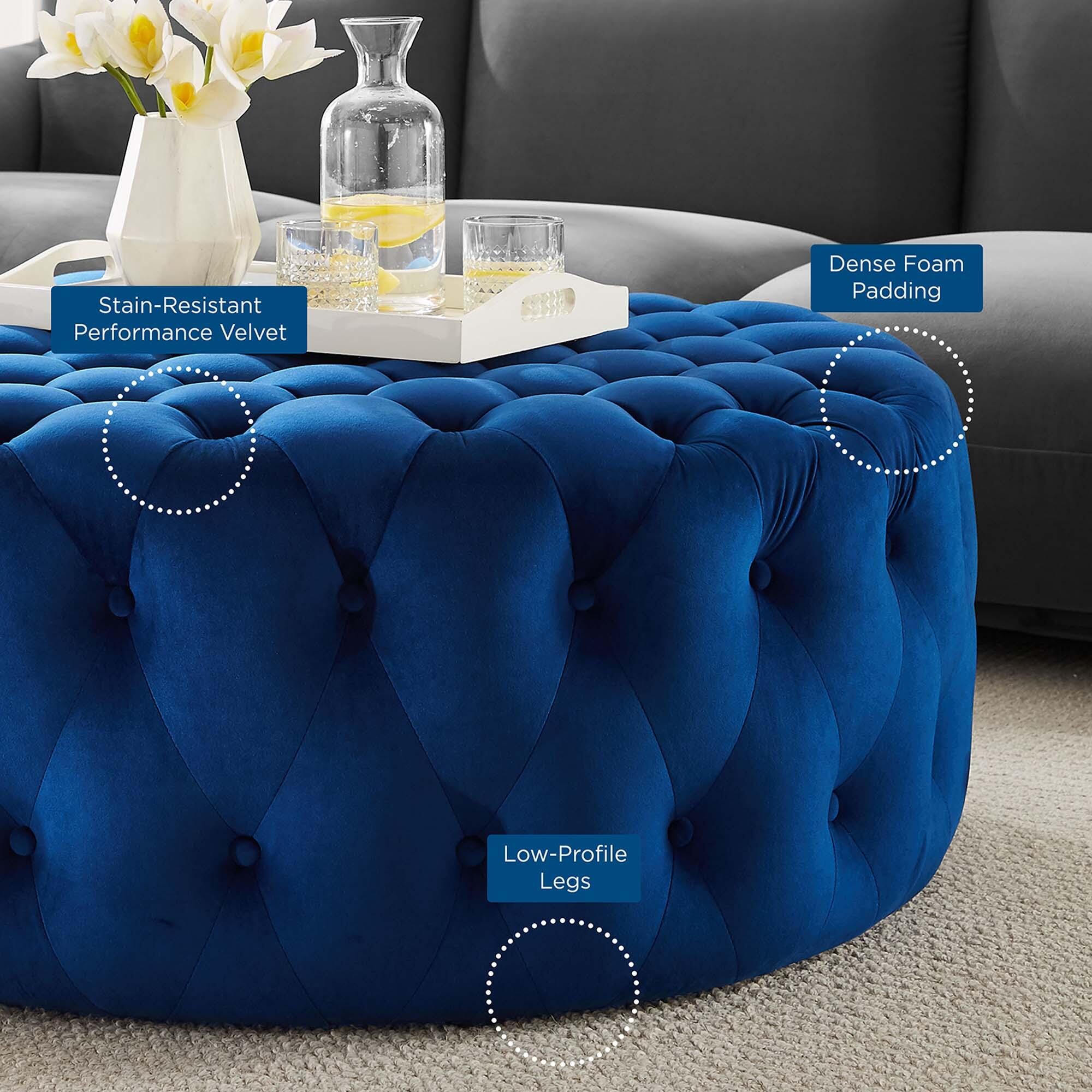Modway Amour Ottoman, Navy, large