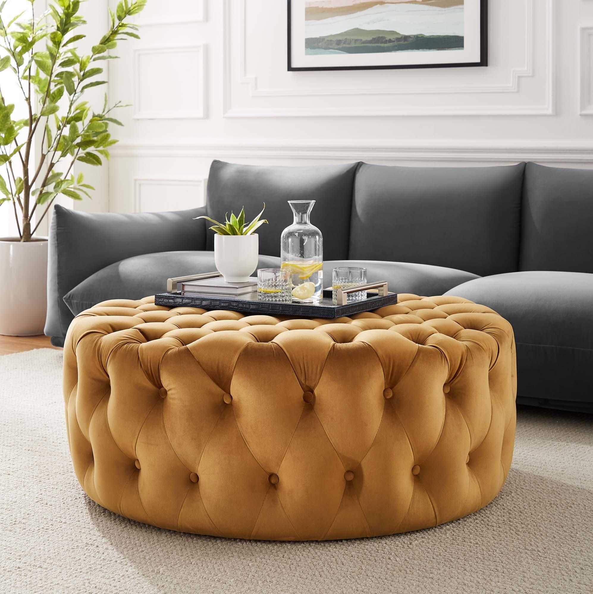 Modway Amour Ottoman, Cognac, large