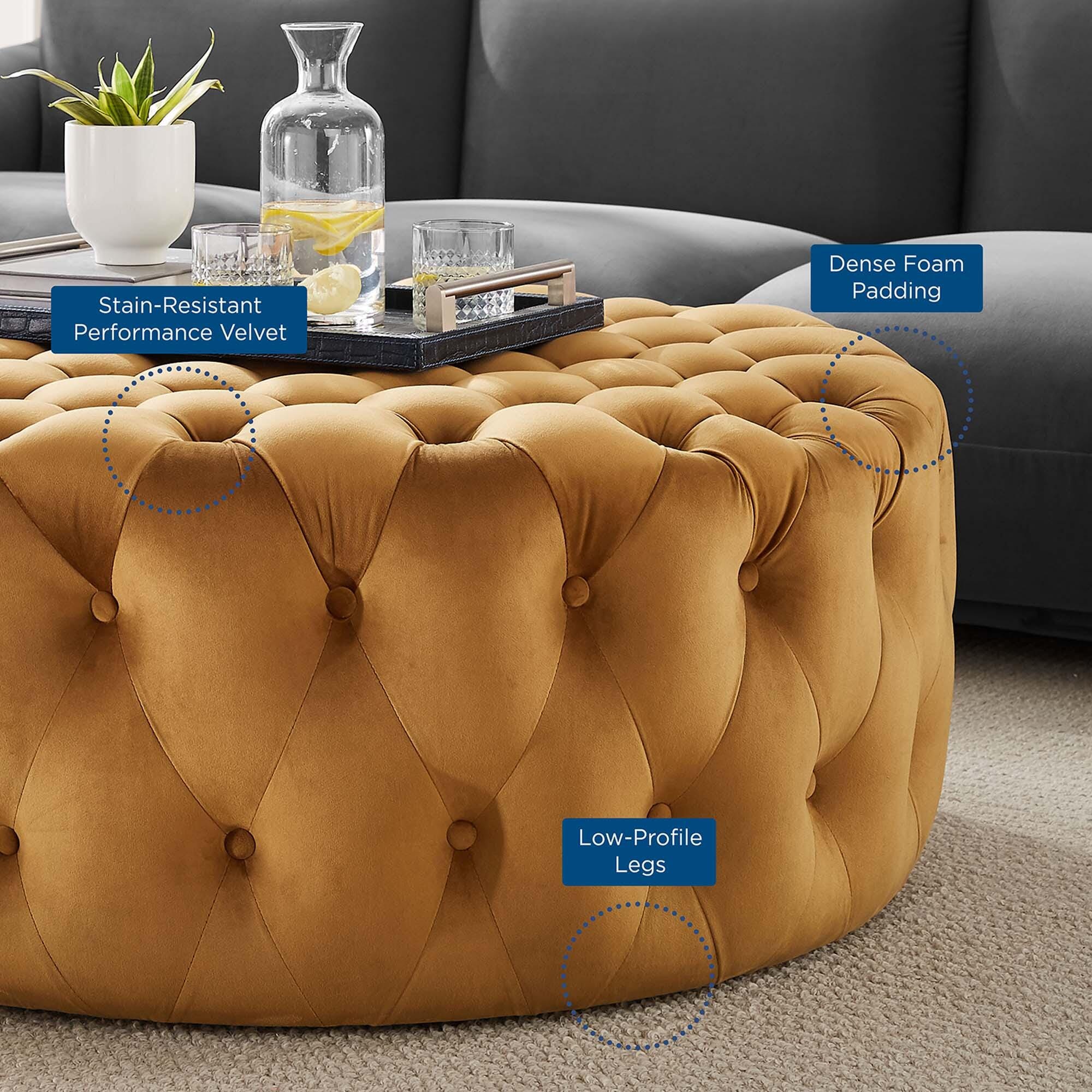 Modway Amour Ottoman, Cognac, large