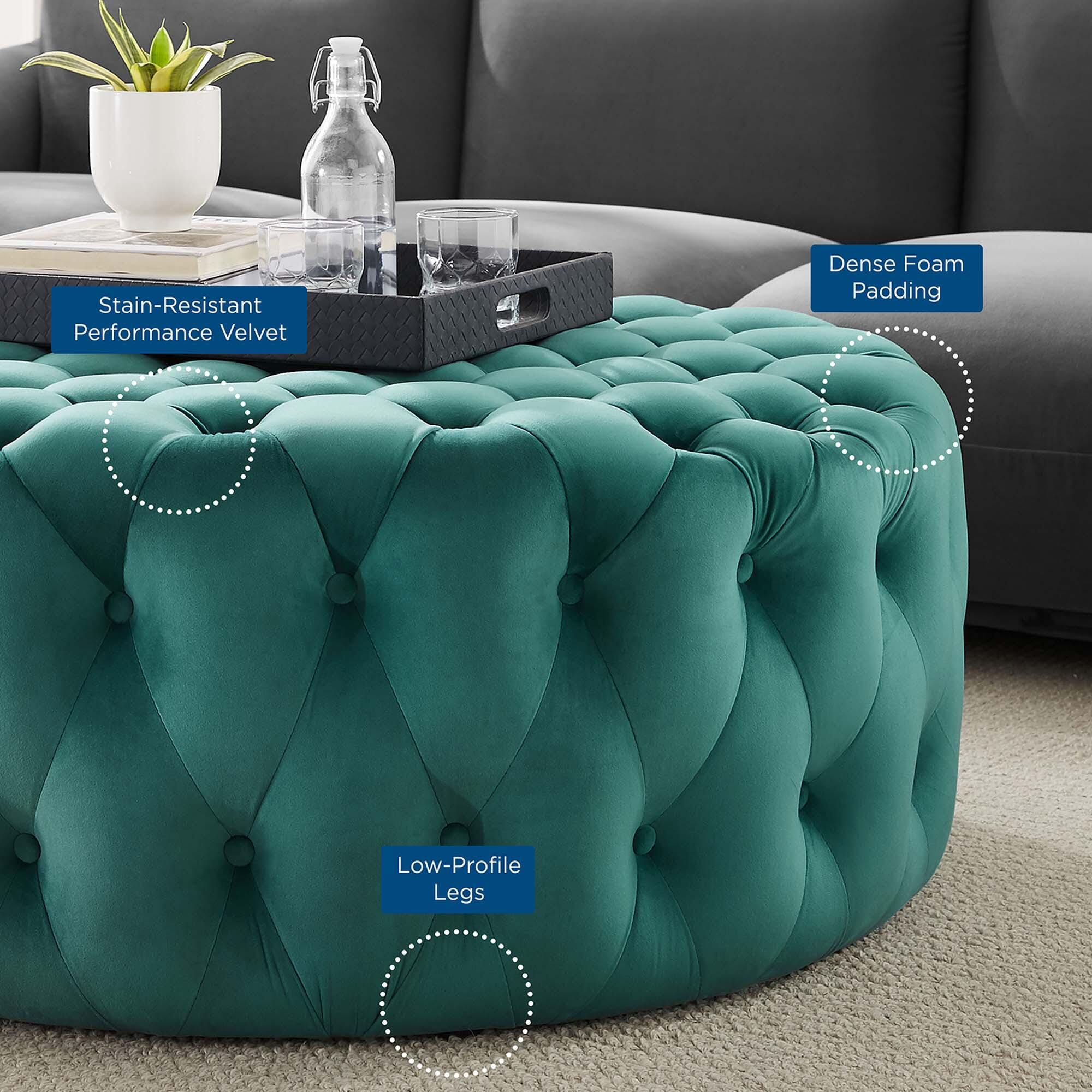 Modway Amour Ottoman, Teal, large