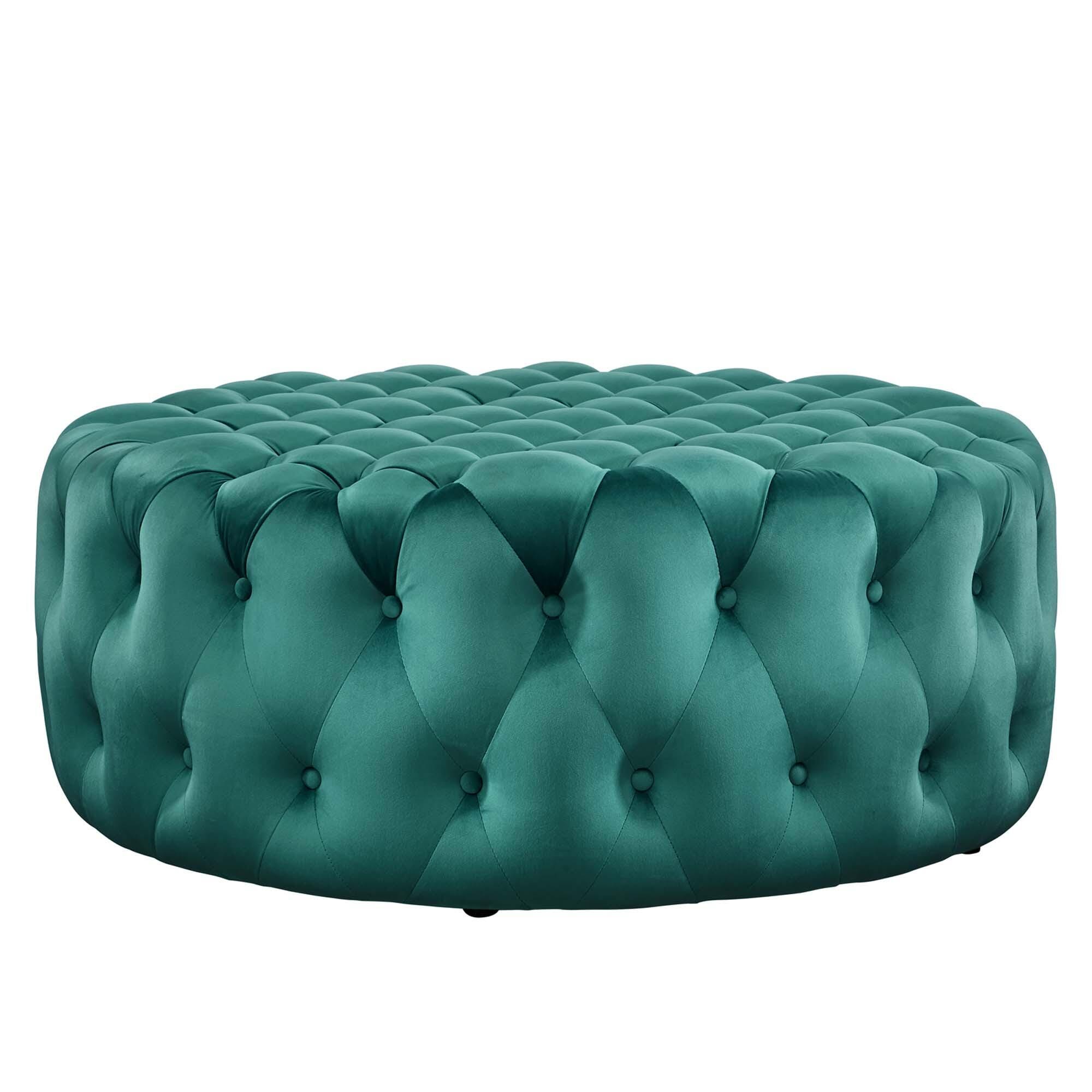 Modway Amour Ottoman, Teal, large