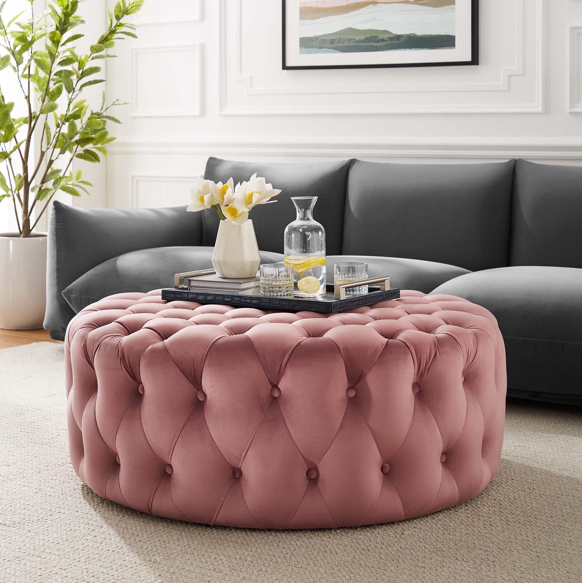 Modway Amour Ottoman, Dusty Rose, large