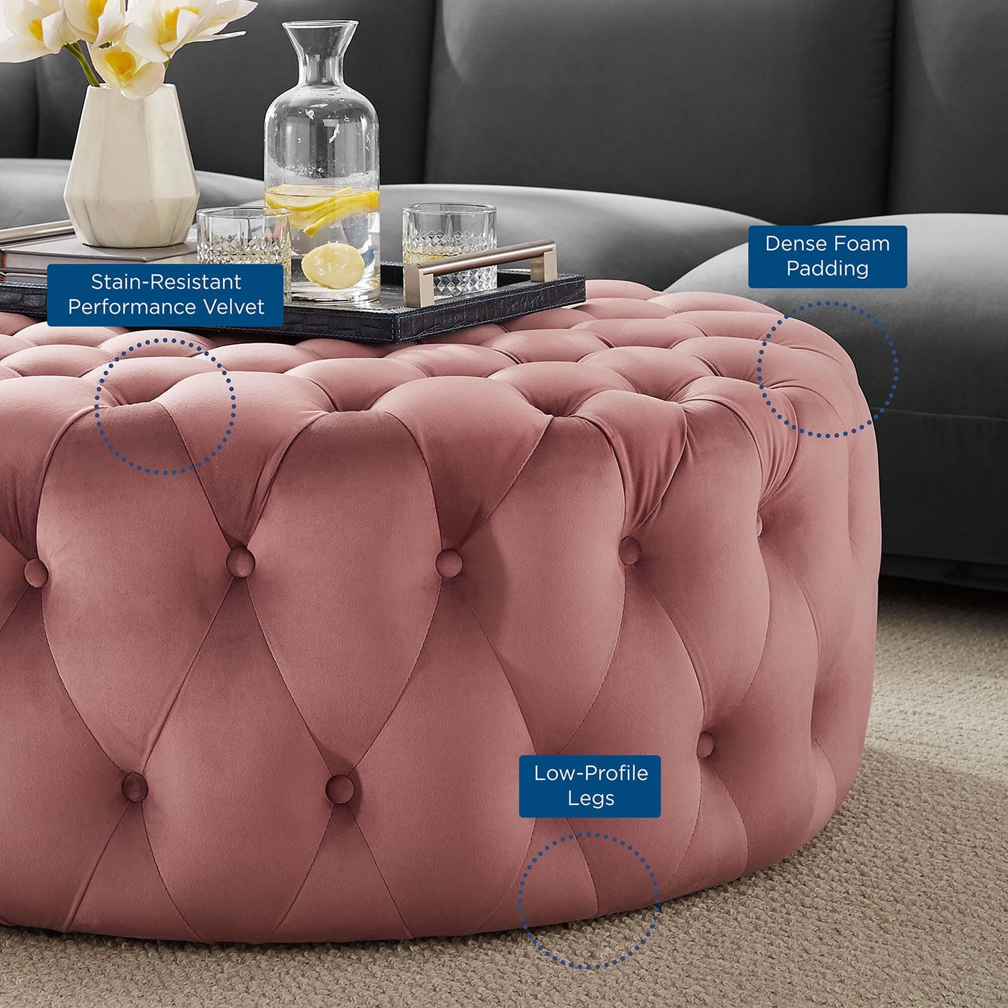 Modway Amour Ottoman, Dusty Rose, large