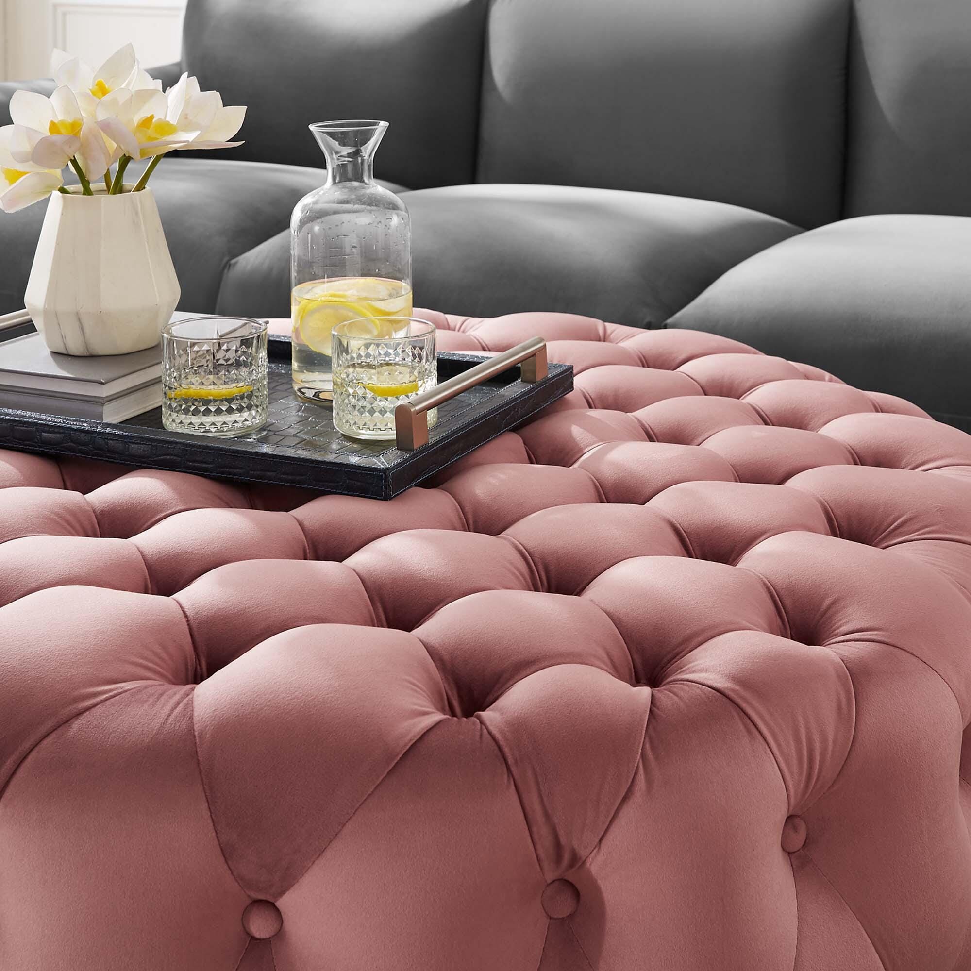 Modway Amour Ottoman, Dusty Rose, large
