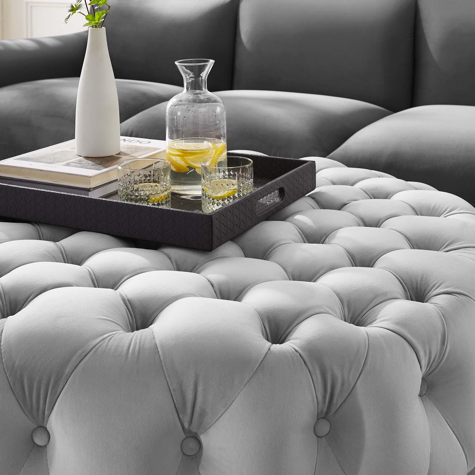 Modway Amour Ottoman, Light Gray, large