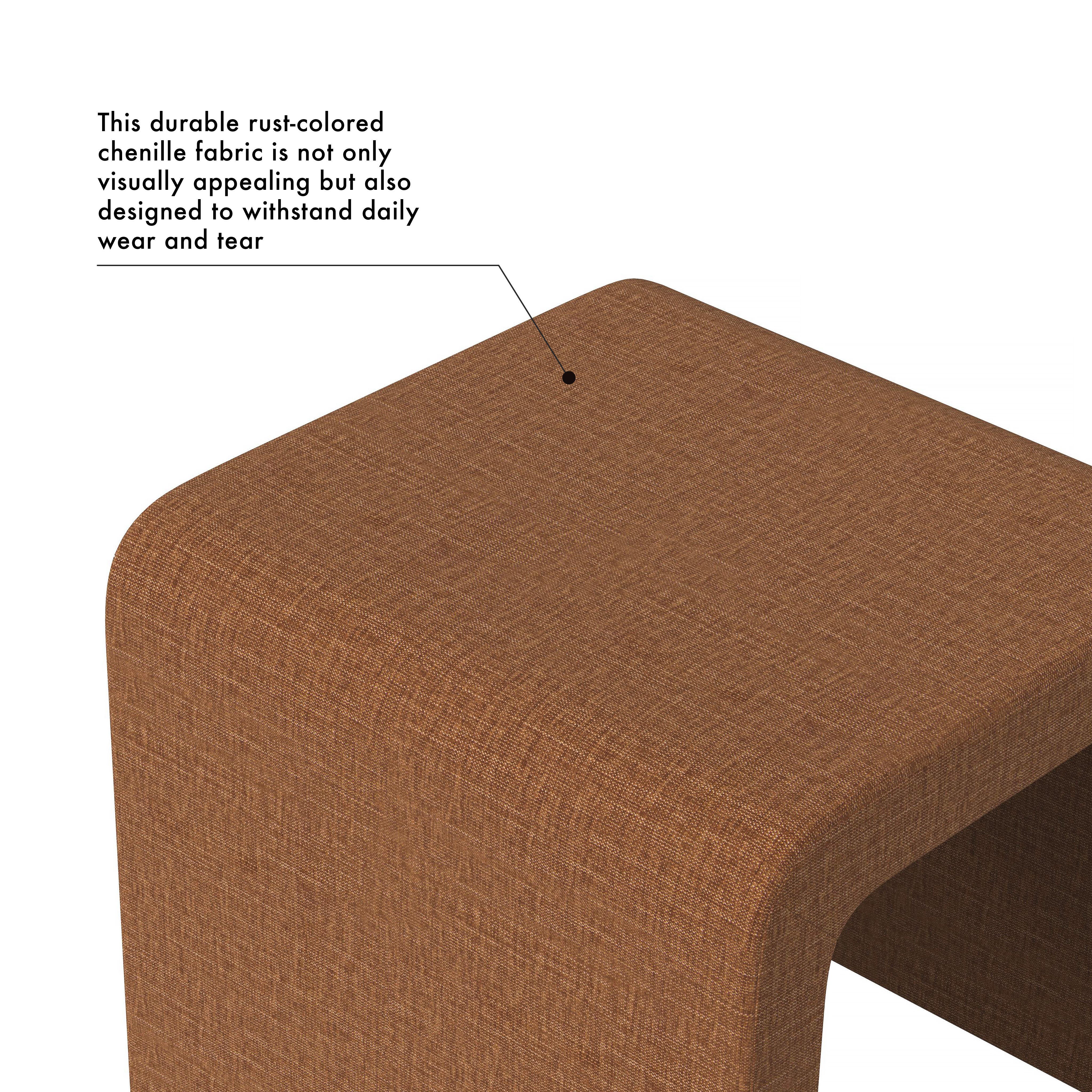 Homepop Arch Ottoman, Rust Brown, large
