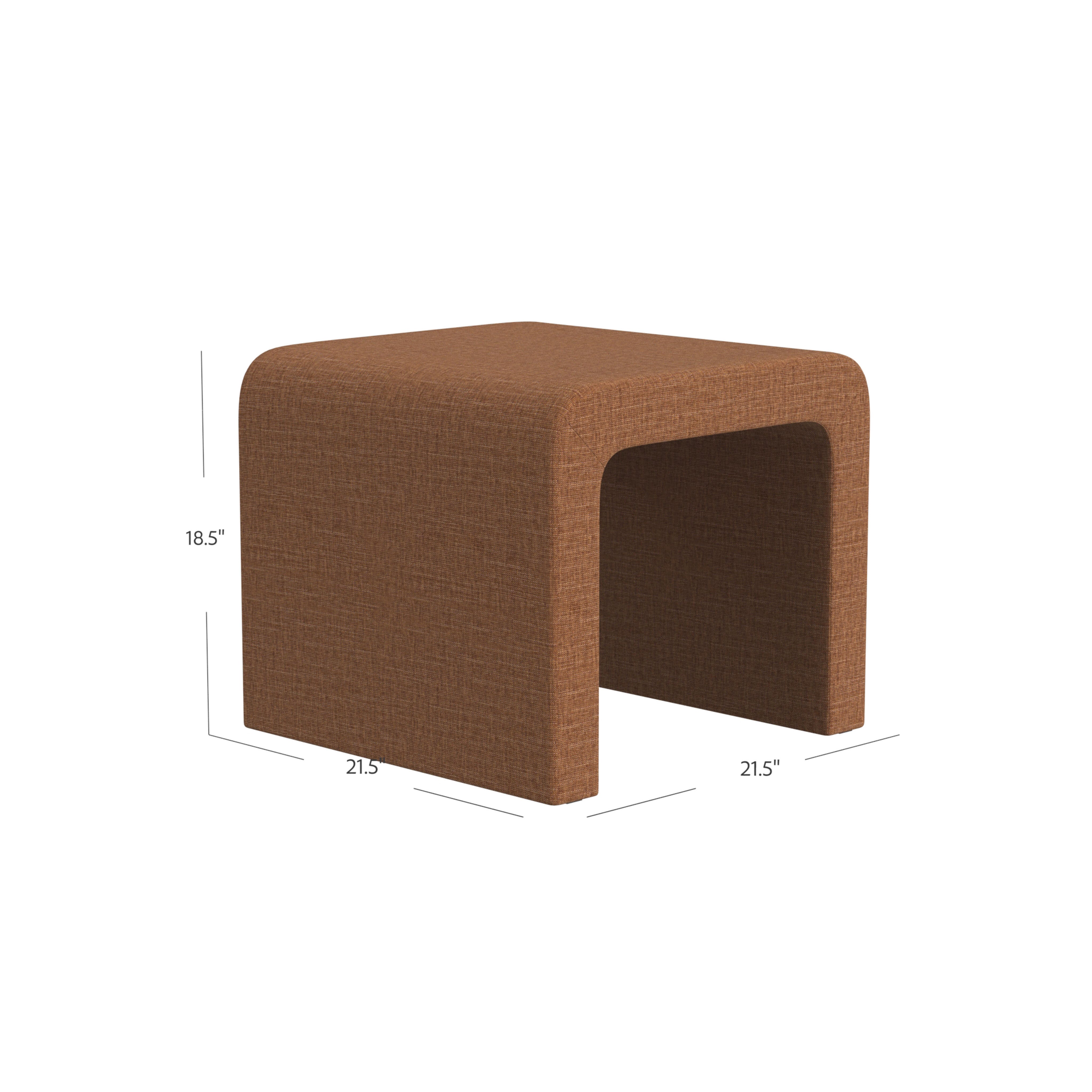 Homepop Arch Ottoman, Rust Brown, large