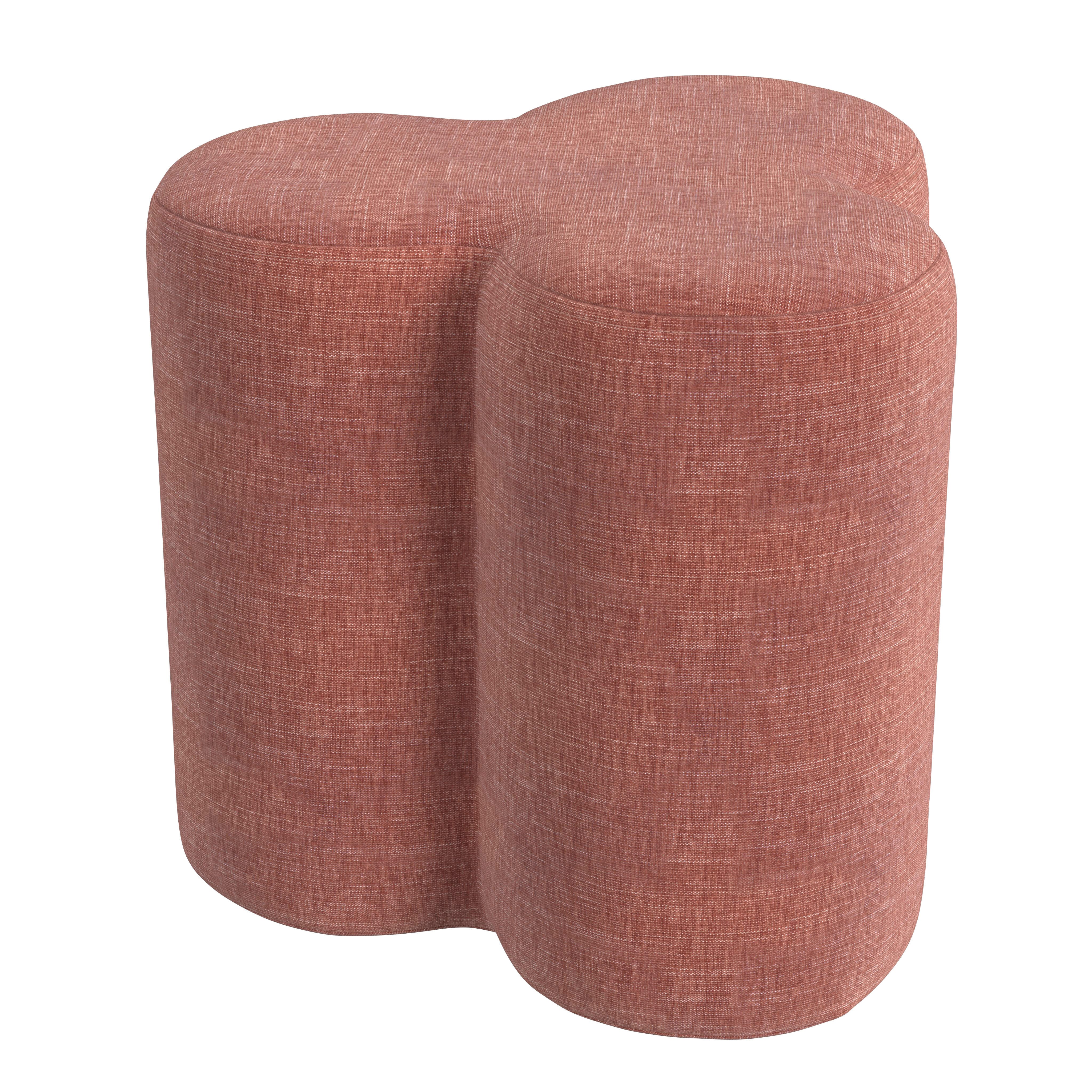 Homepop Clover Ottoman, Pink, large
