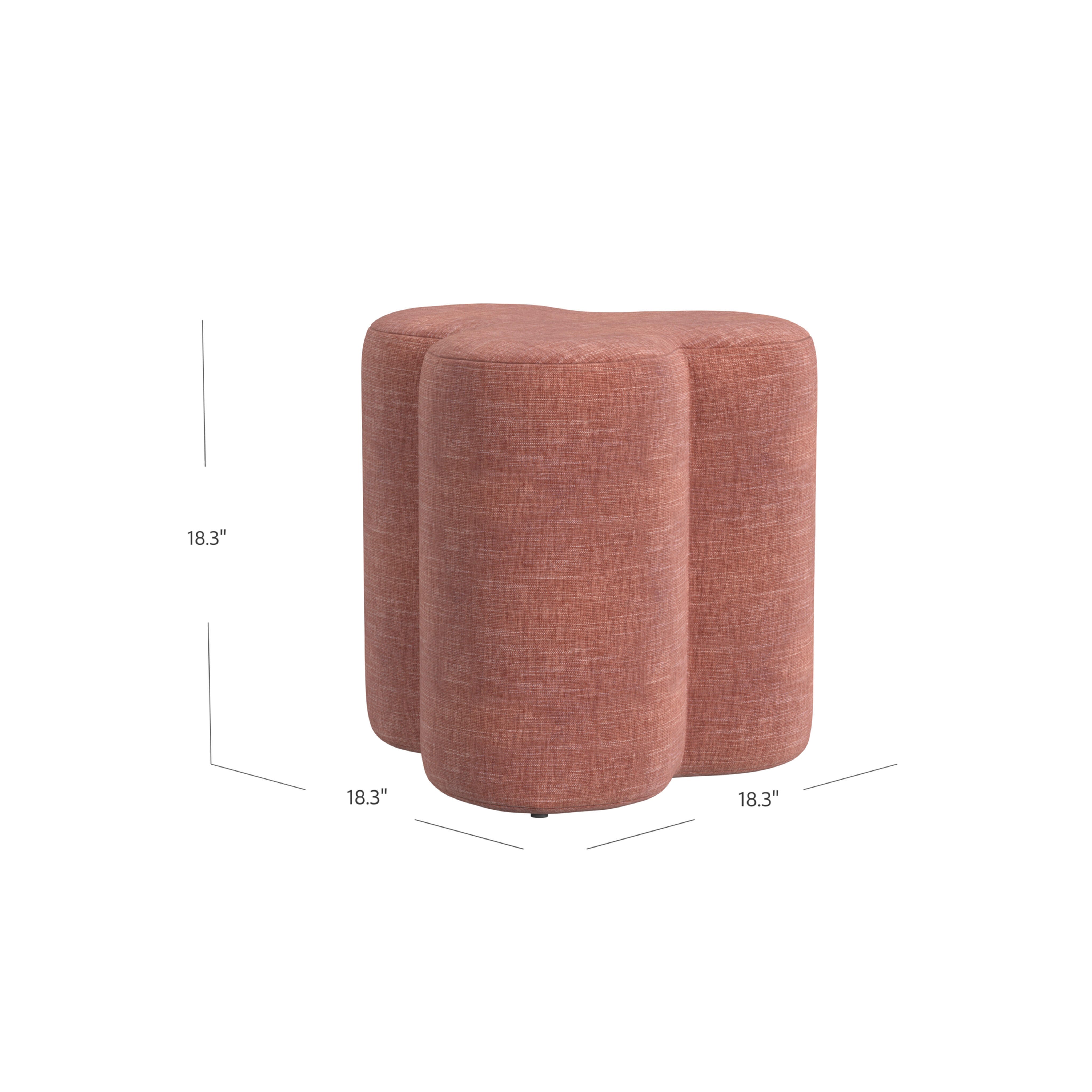 Homepop Clover Ottoman, Pink, large