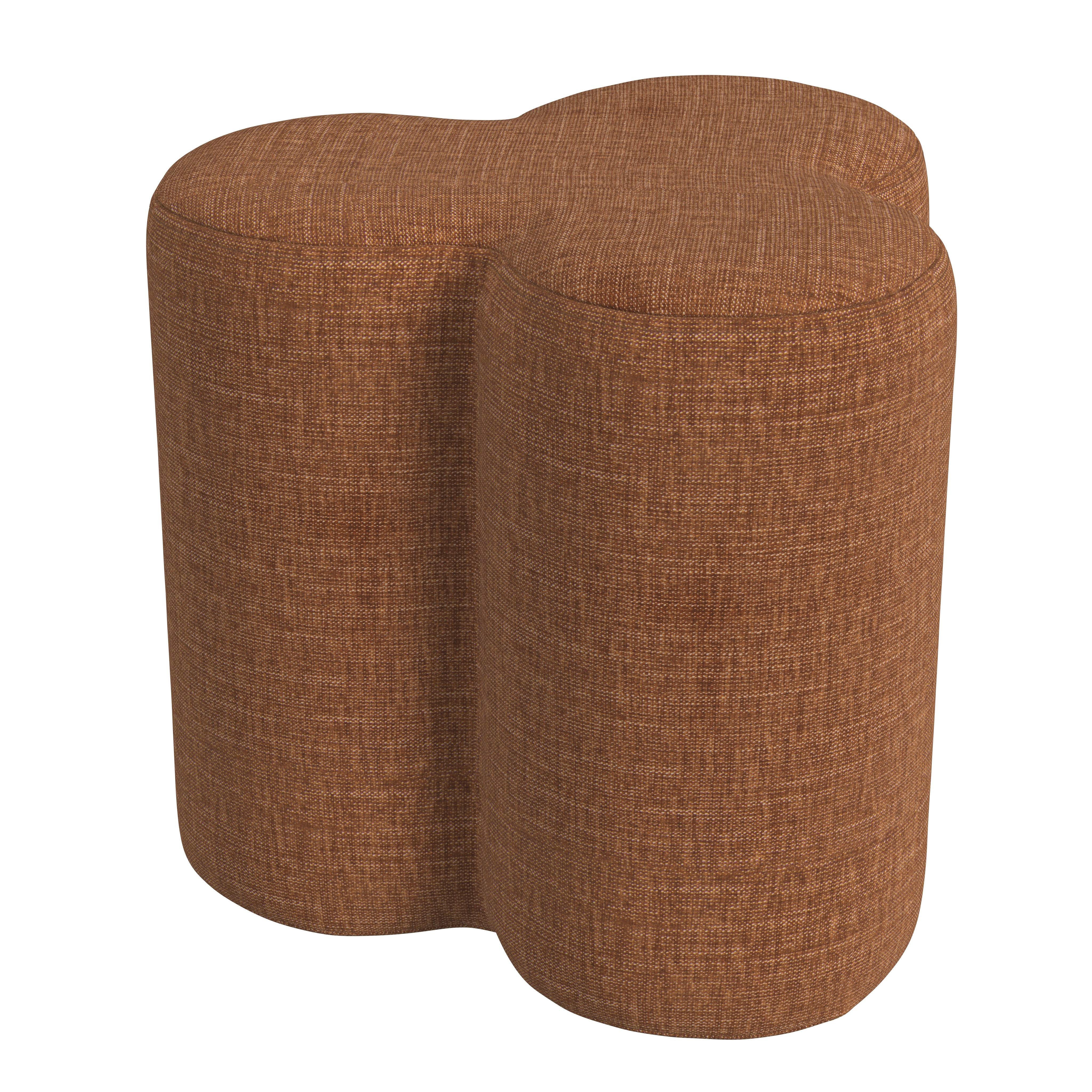 Homepop Clover Ottoman, Rust, large