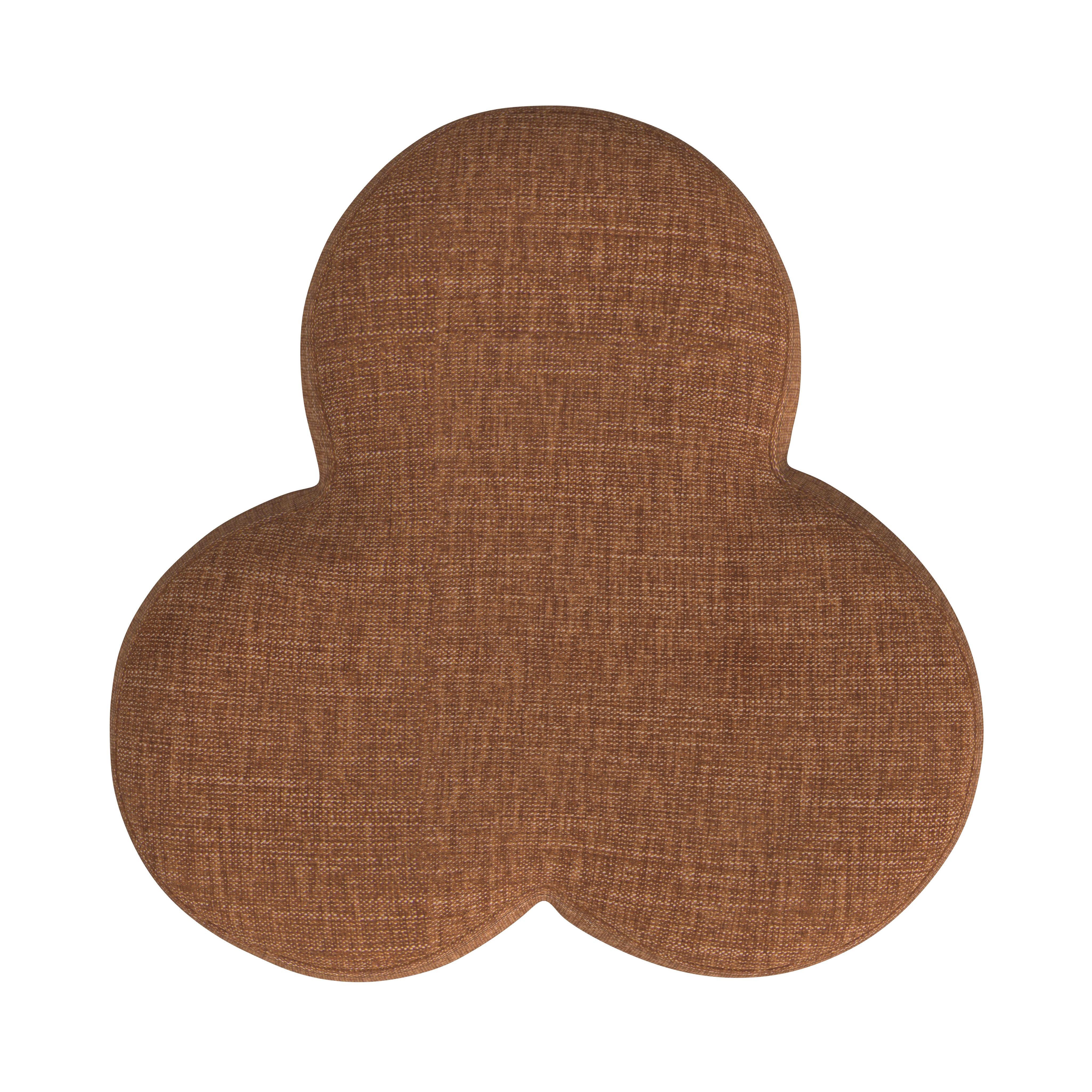 Homepop Clover Ottoman, Rust, large