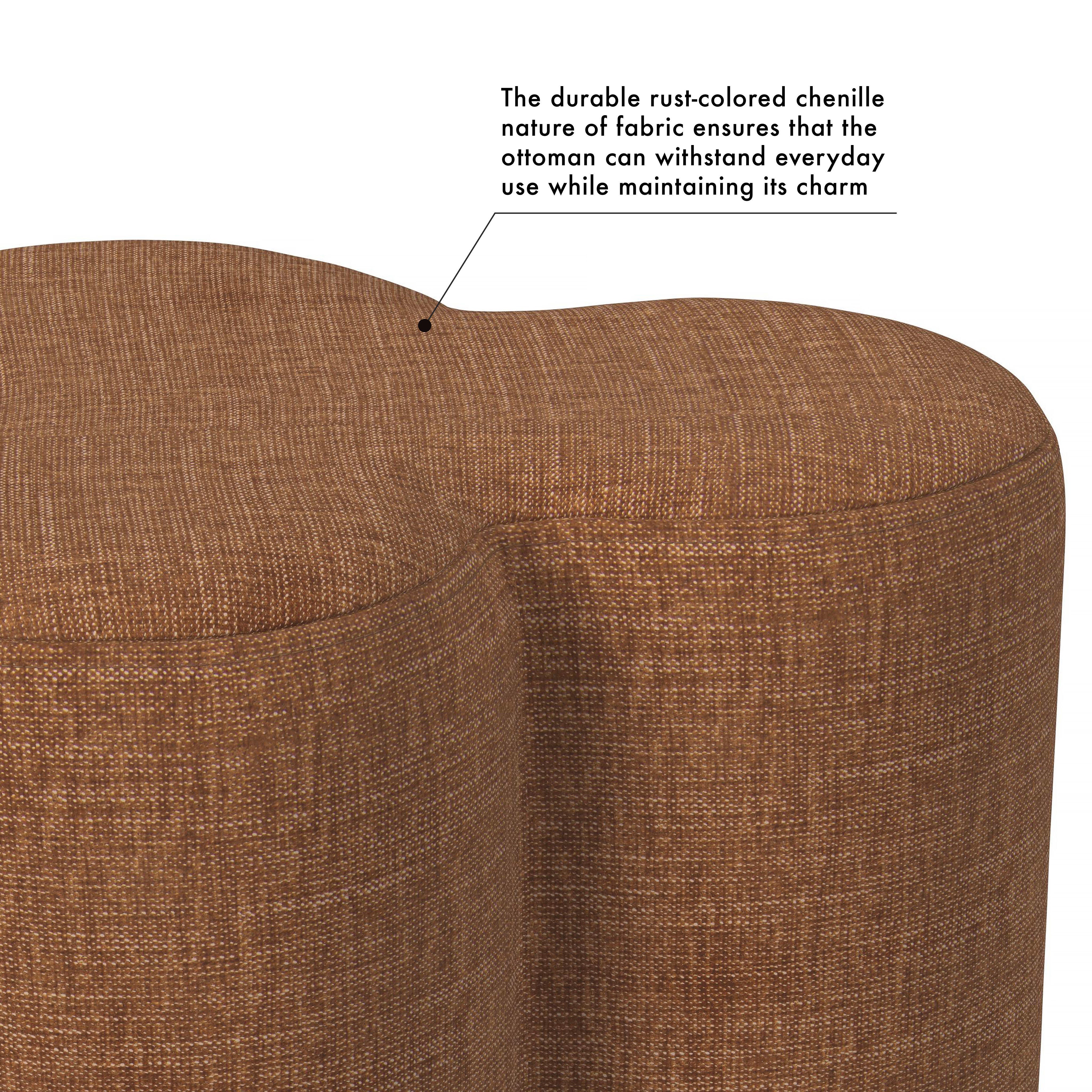 Homepop Clover Ottoman, Rust, large