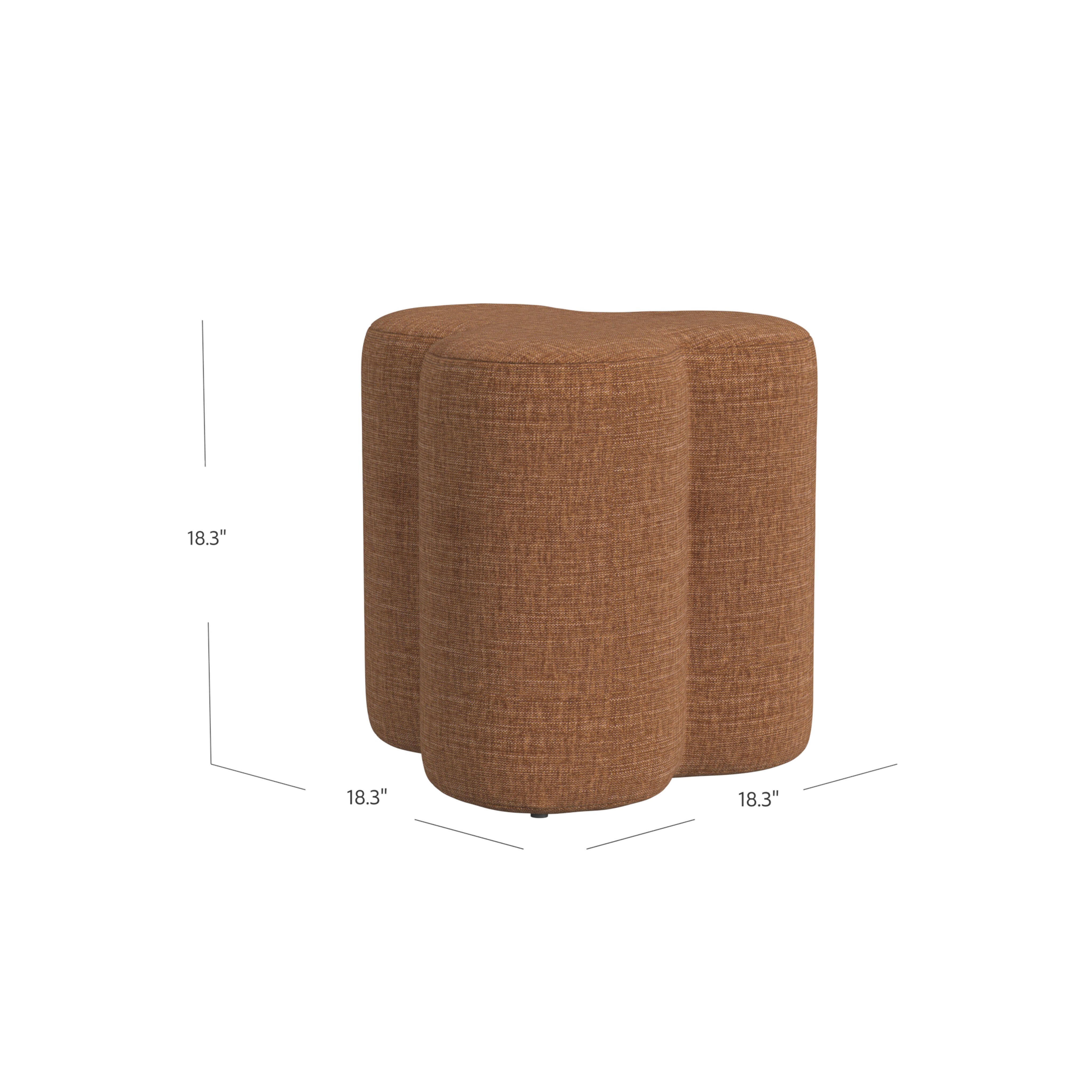 Homepop Clover Ottoman, Rust, large