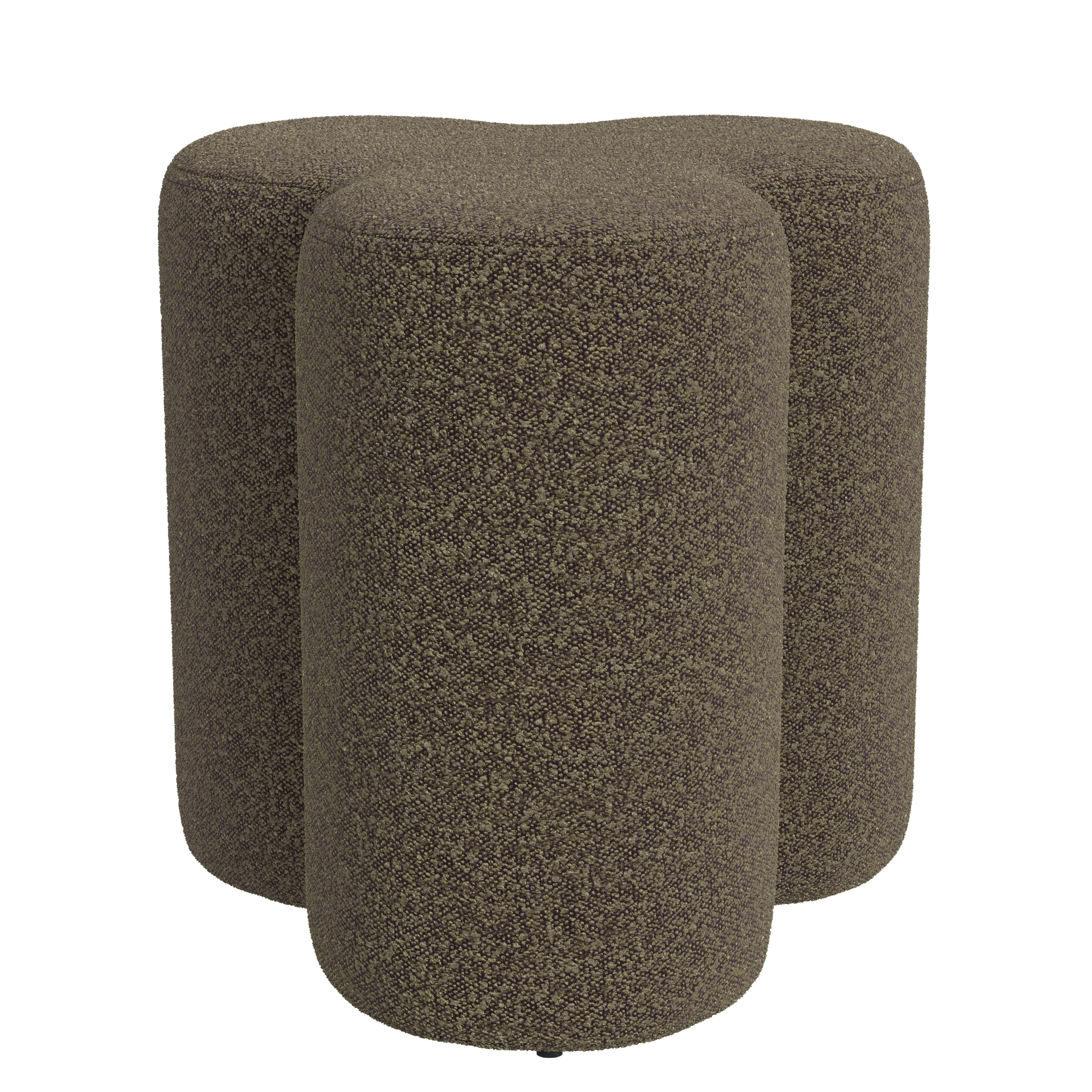 Homepop Clover Ottoman, Brown, large