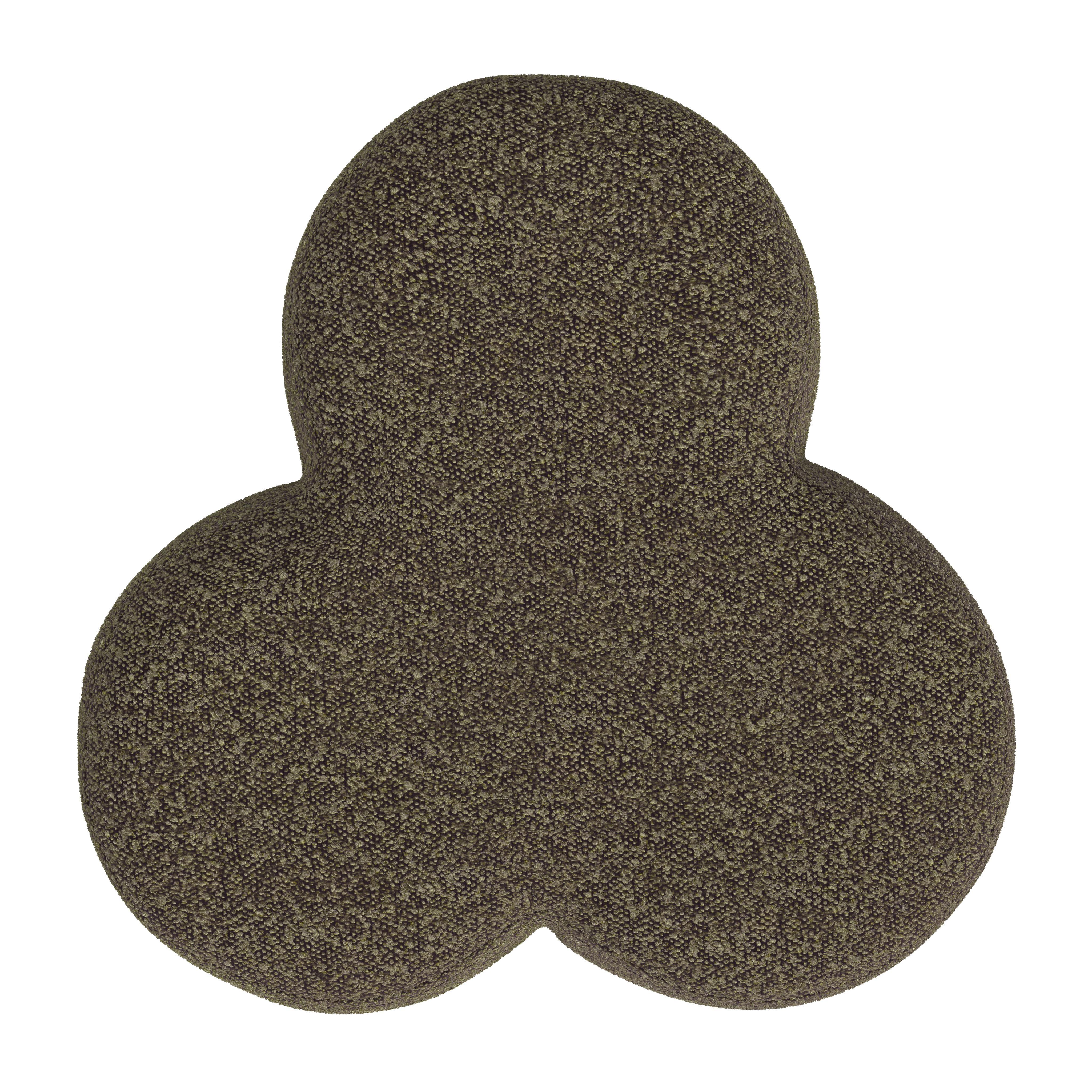 Homepop Clover Ottoman, Brown, large