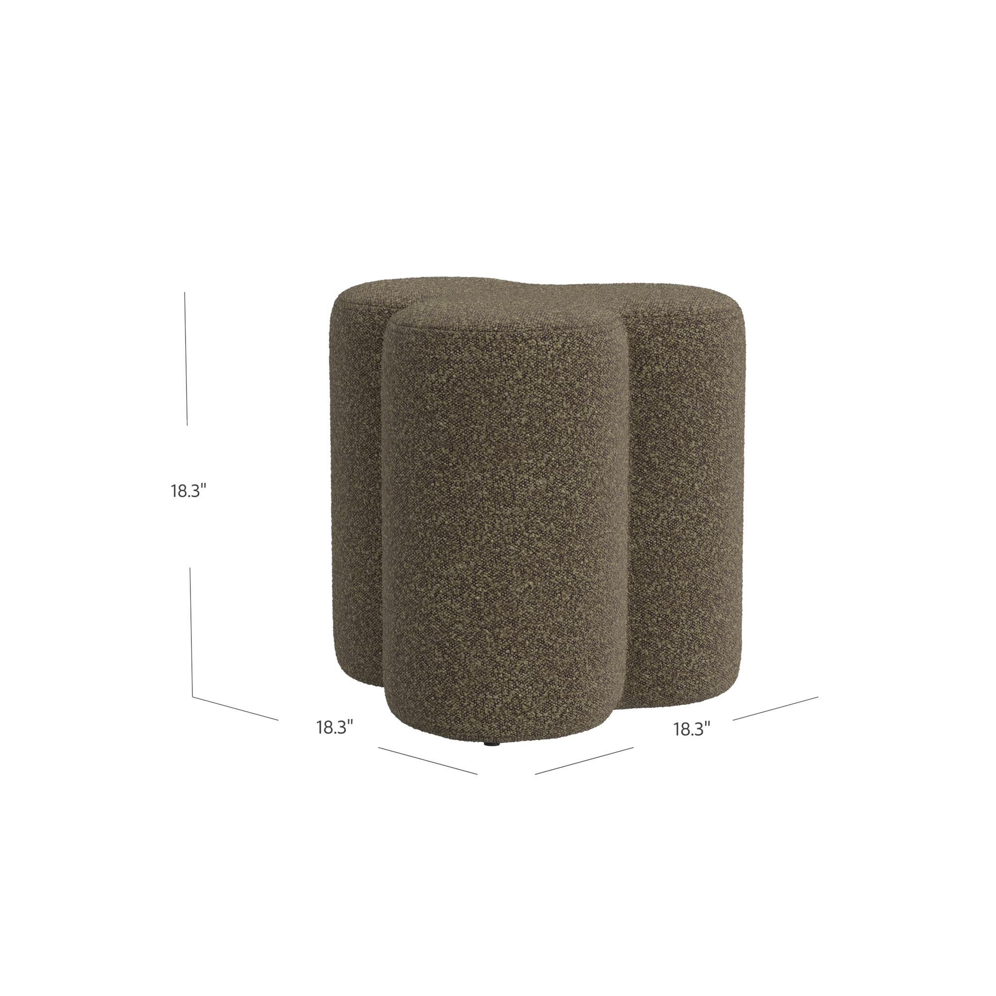Homepop Clover Ottoman, Brown, large