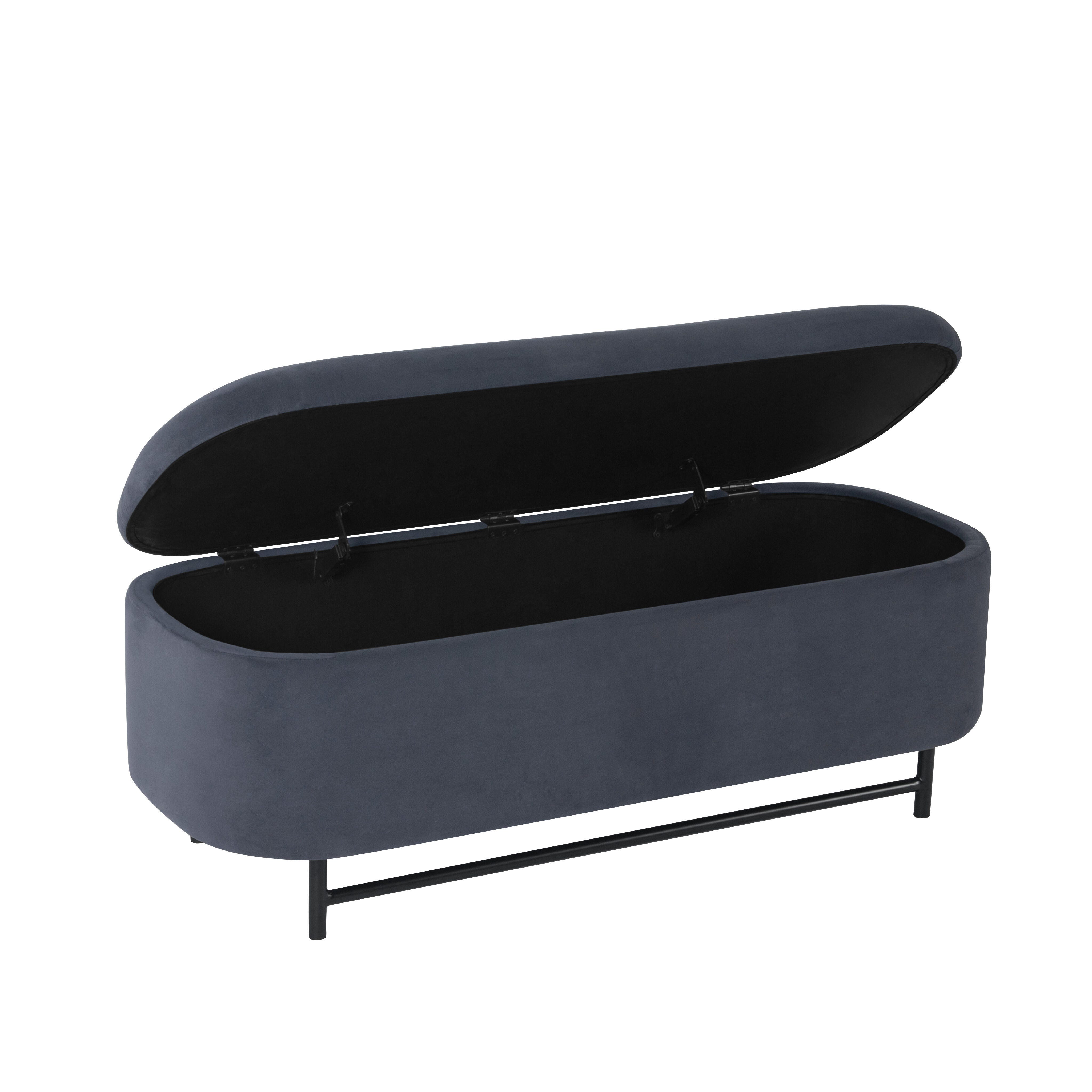 Homepop Ellipse Storage Bench, Blue, large