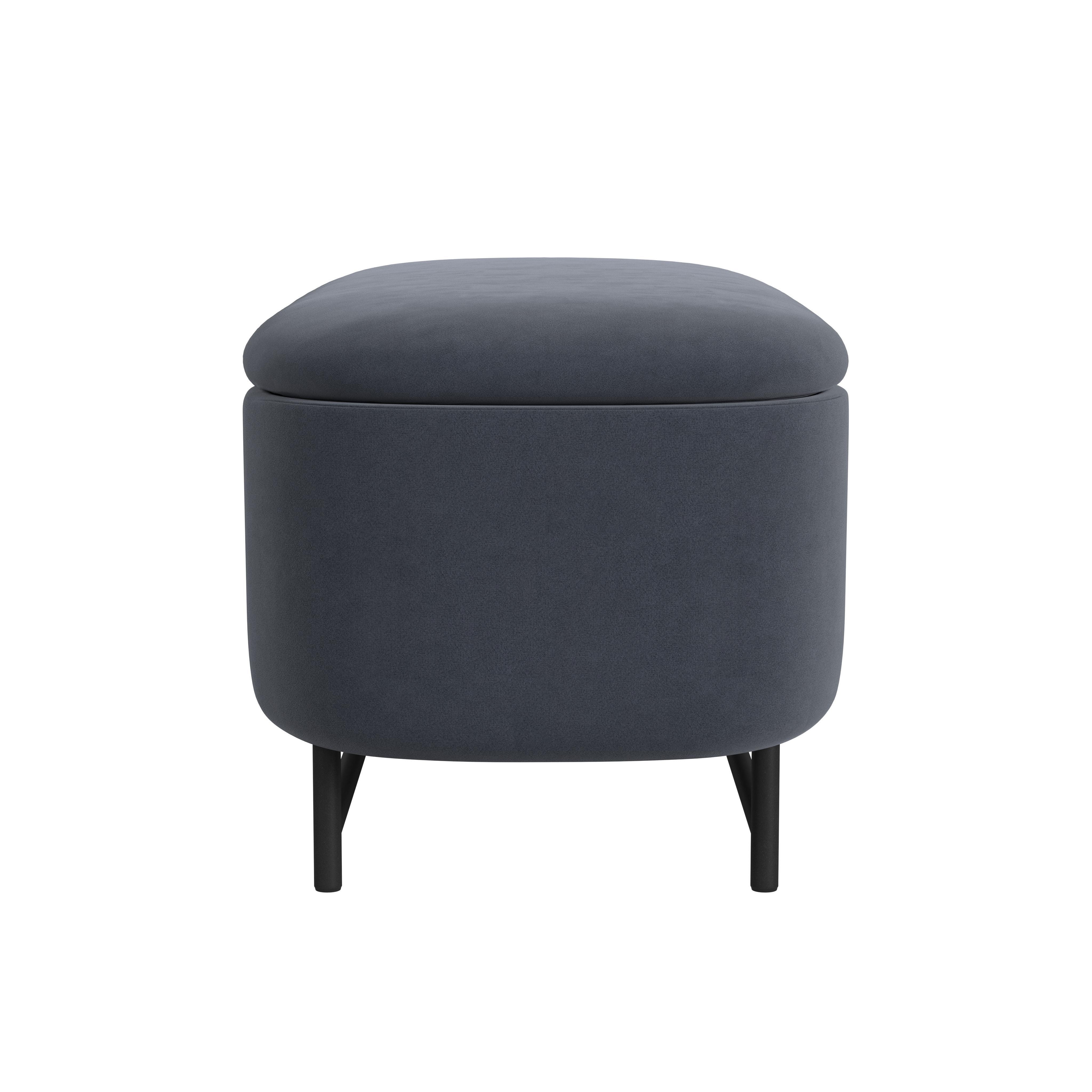 Homepop Ellipse Storage Bench, Blue, large