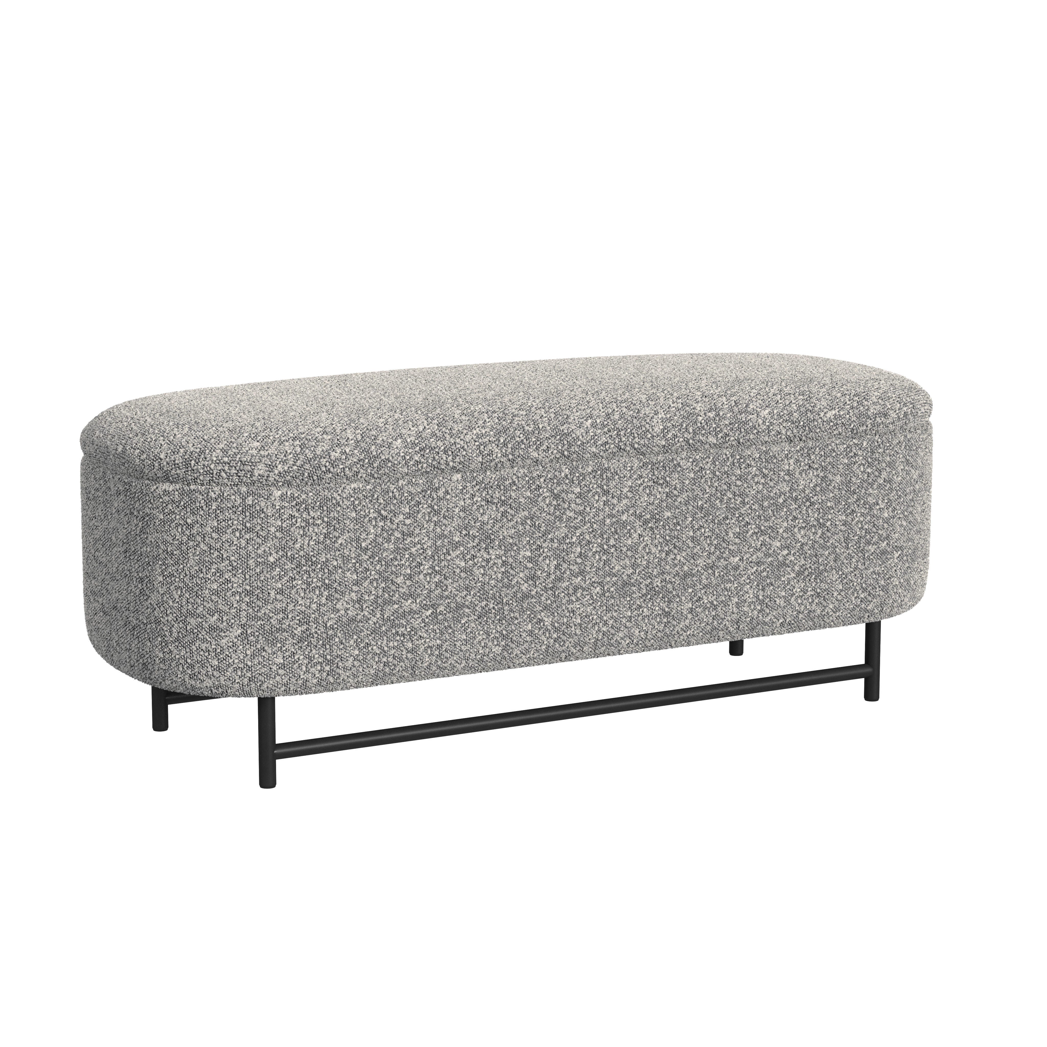 Homepop Ellipse Storage Bench, Cream, large