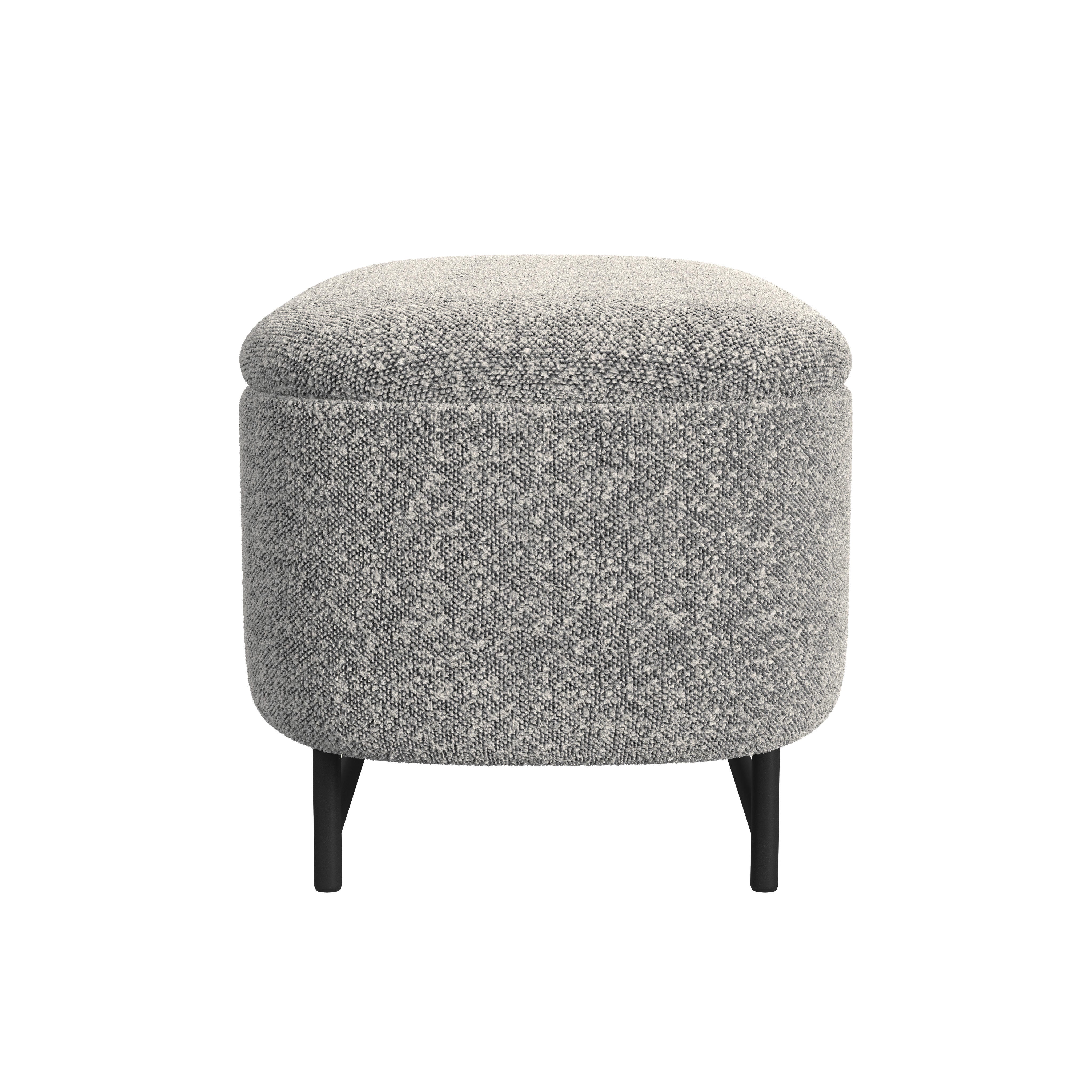 Homepop Ellipse Storage Bench, Cream, large