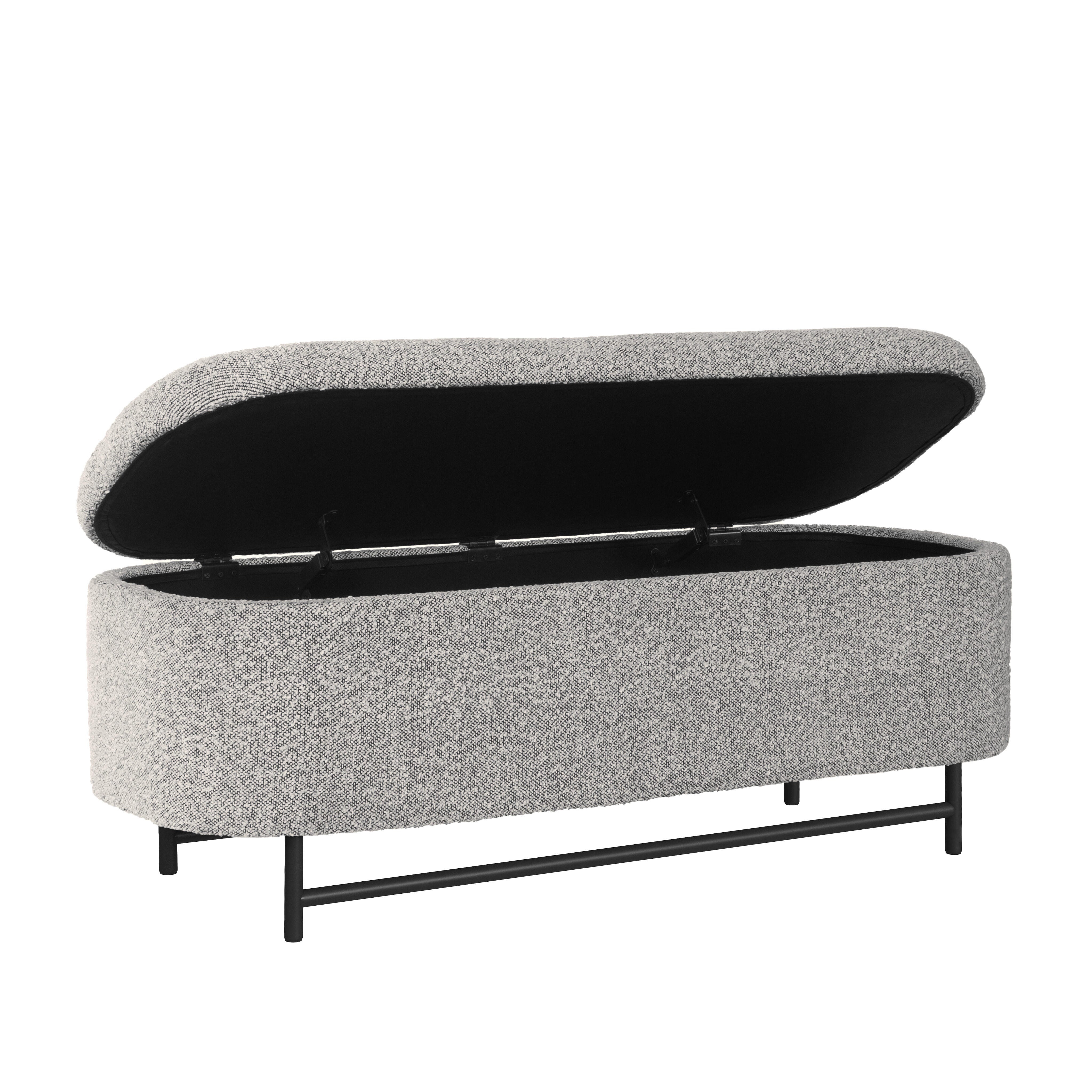 Homepop Ellipse Storage Bench, Cream, large