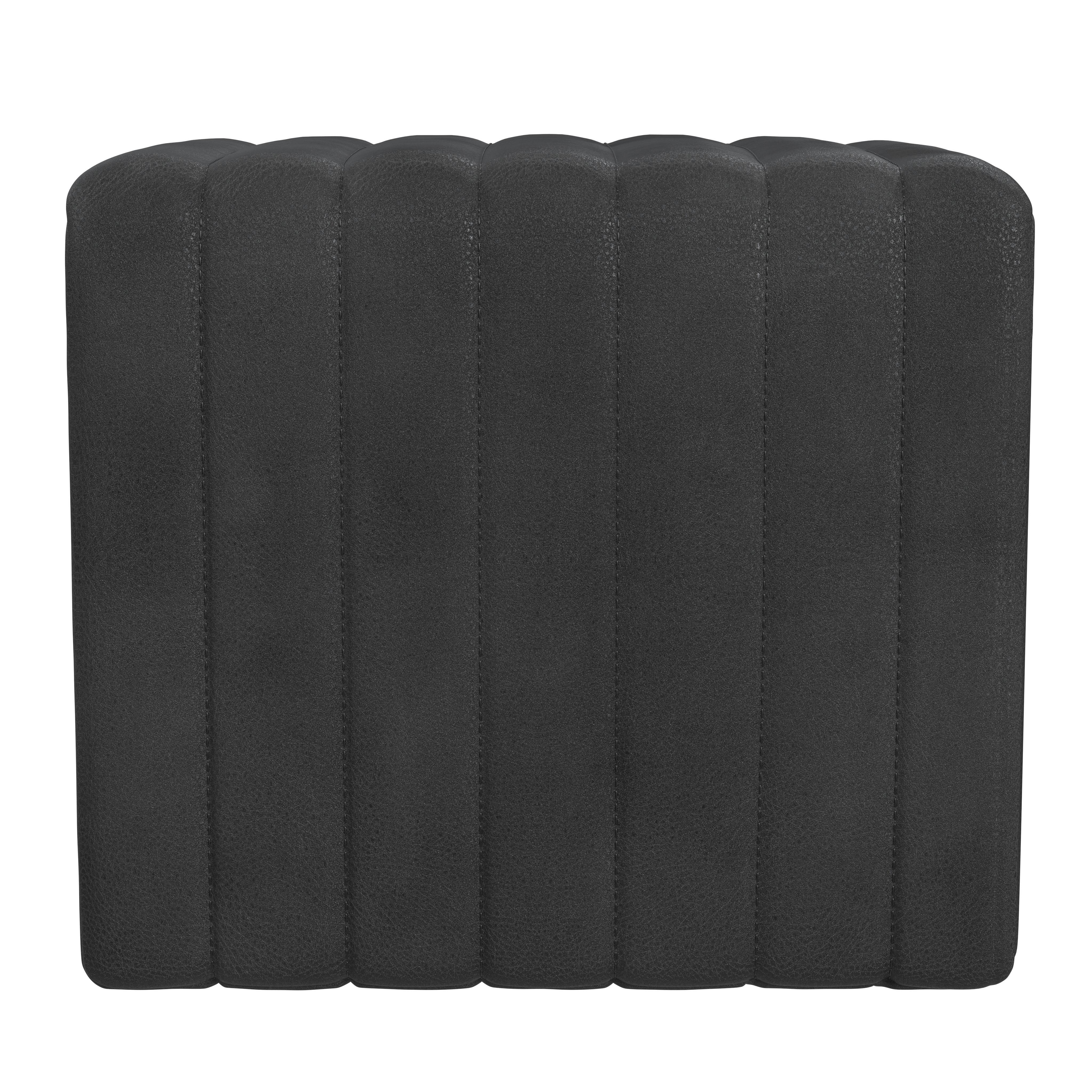 Homepop Modern Ottoman, Black, large