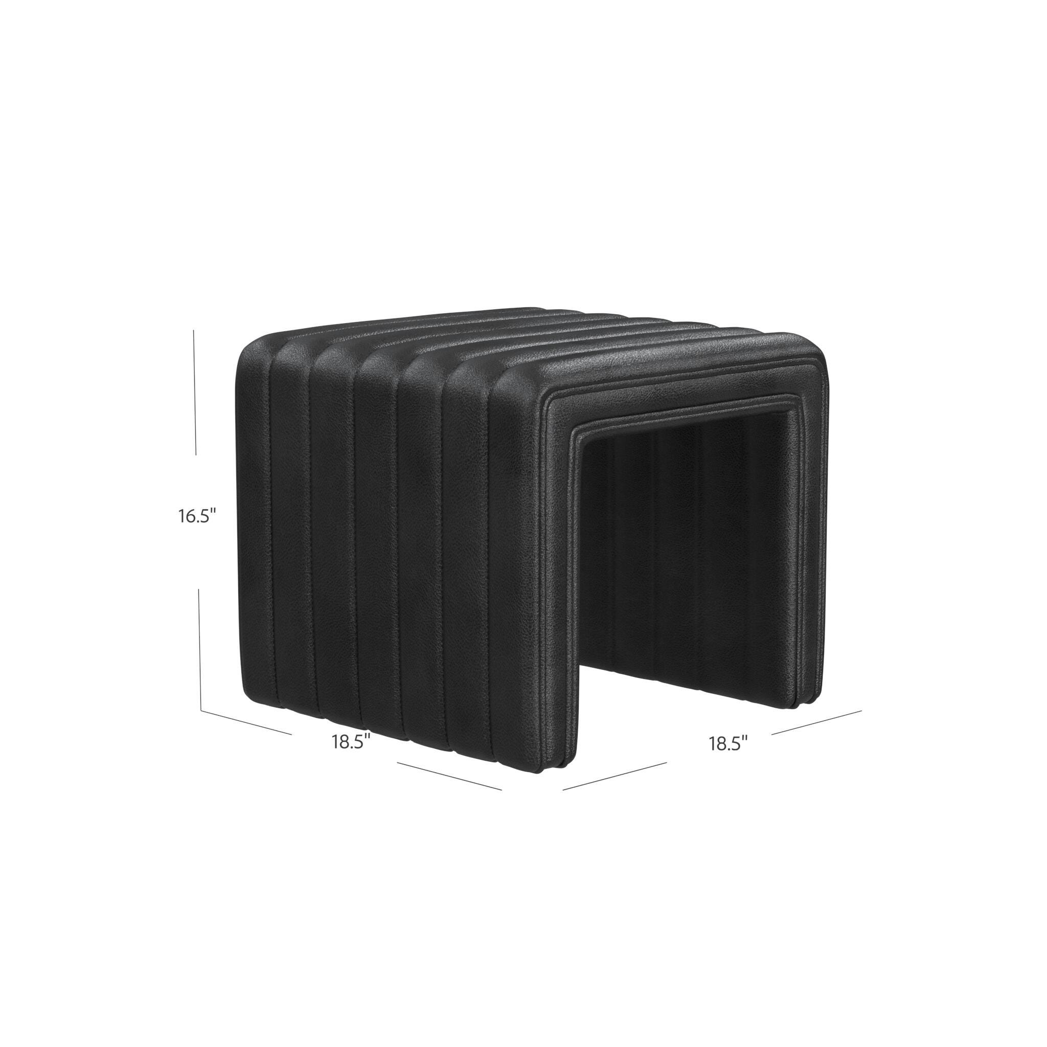 Homepop Modern Ottoman, Black, large