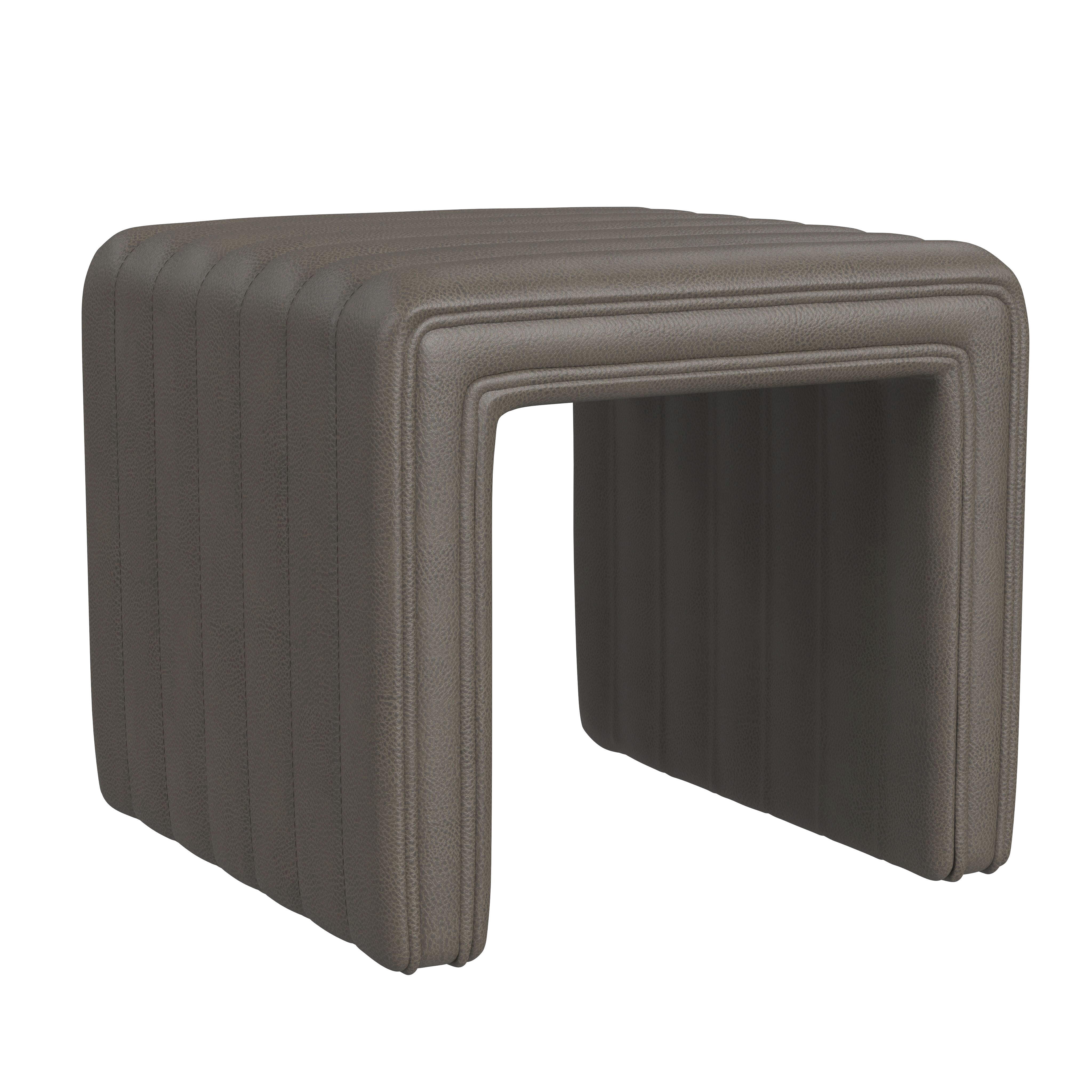 Homepop Modern Ottoman, Gray, large