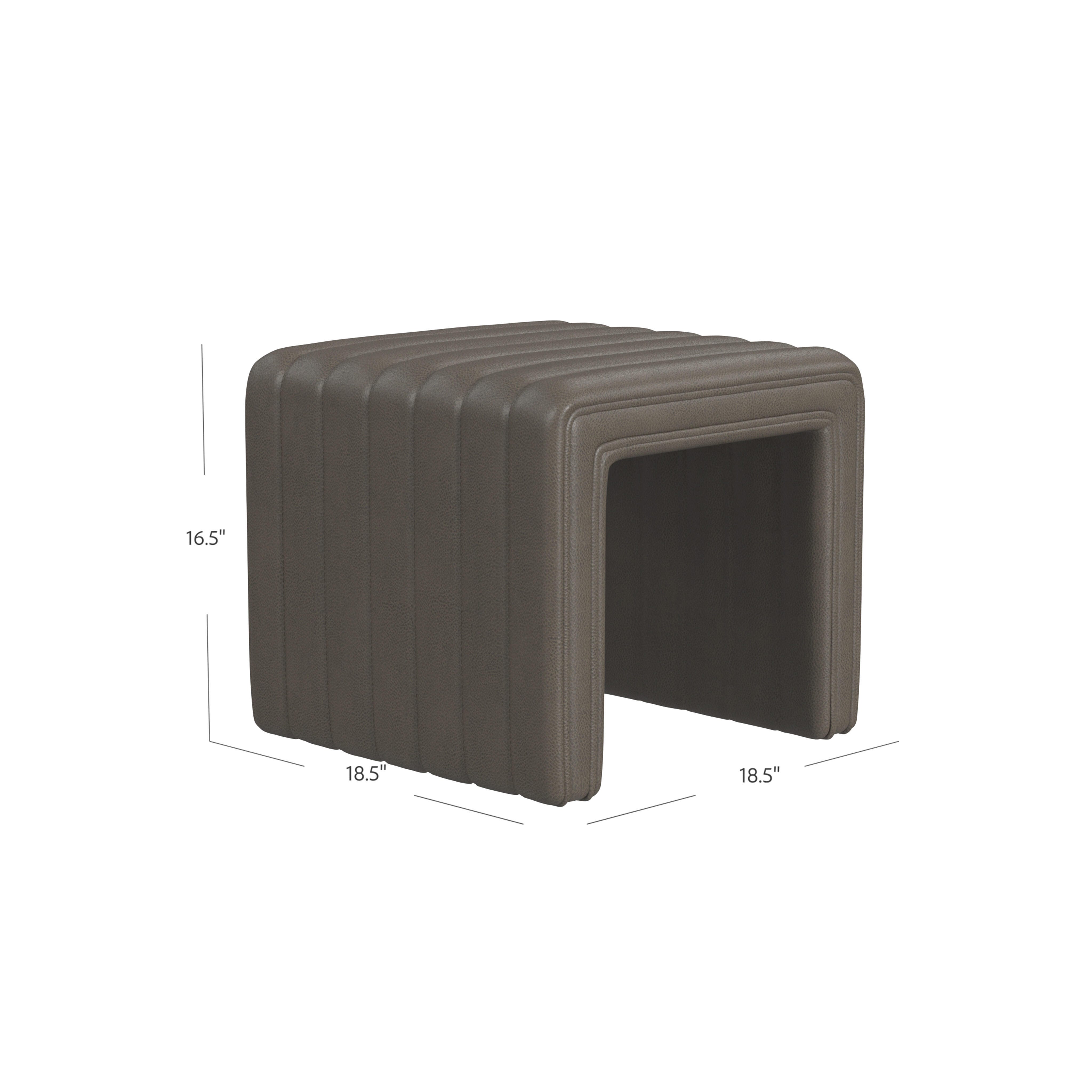 Homepop Modern Ottoman, Gray, large