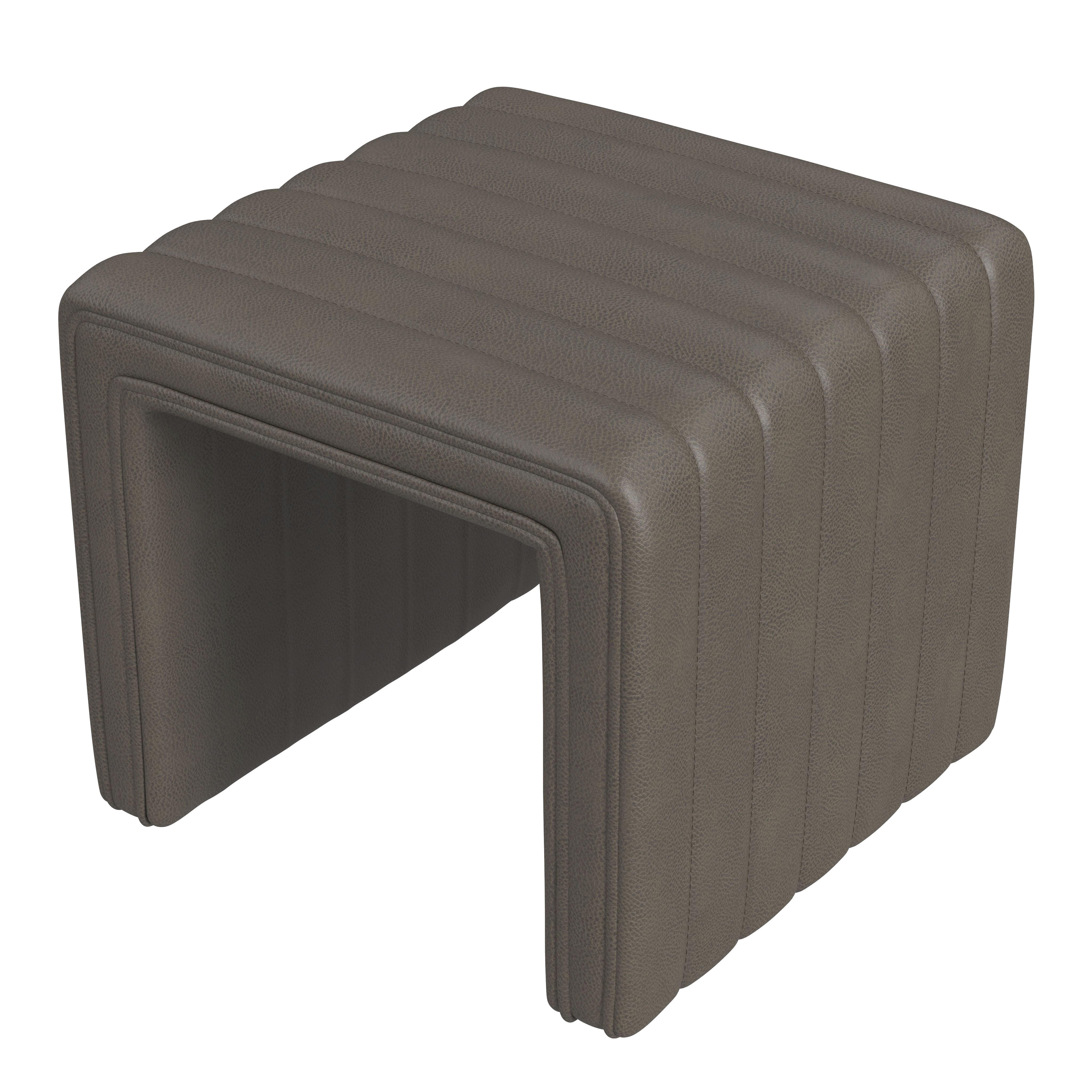 Homepop Modern Ottoman, Gray, large