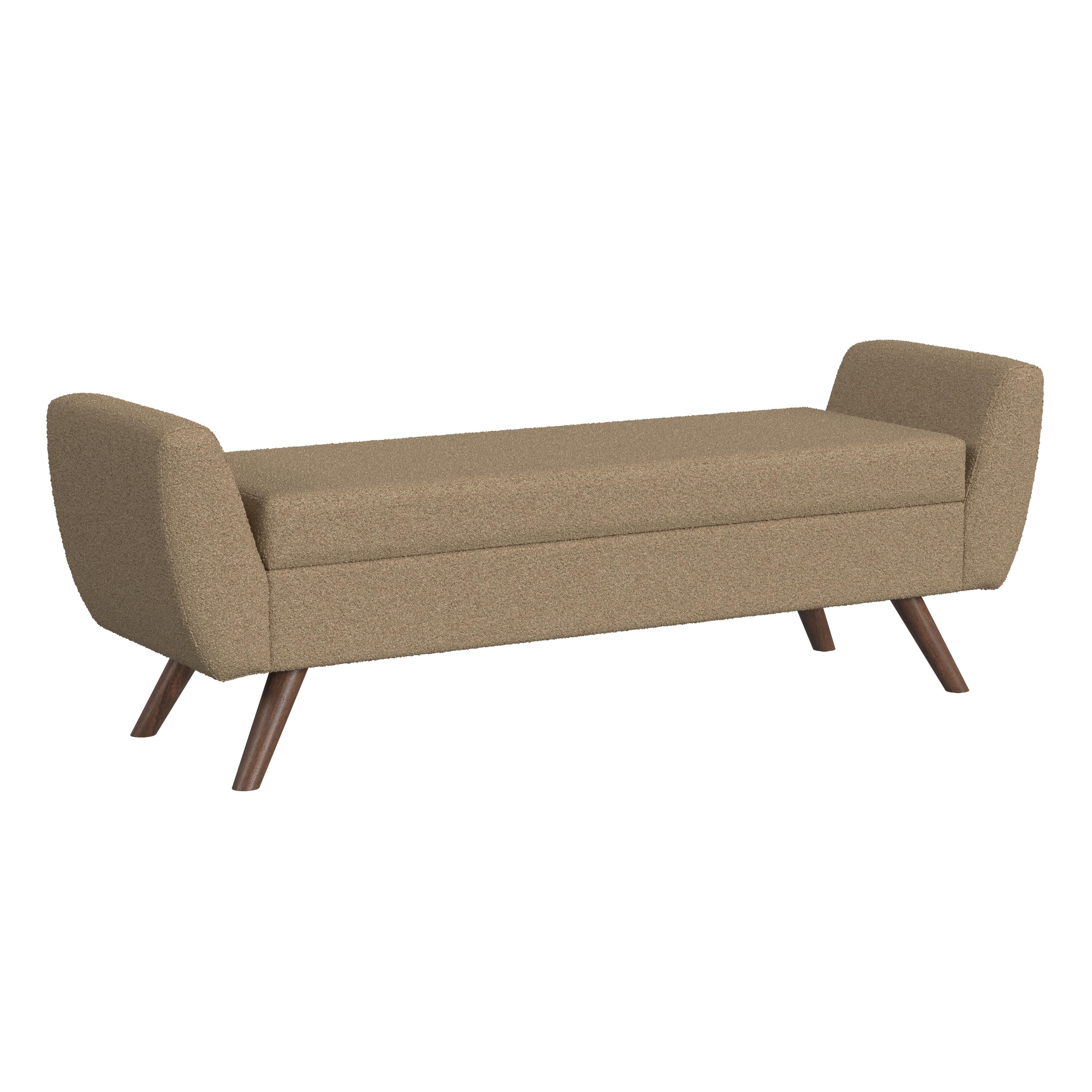 Homepop Modern Storage Bench with Wood Legs, , large