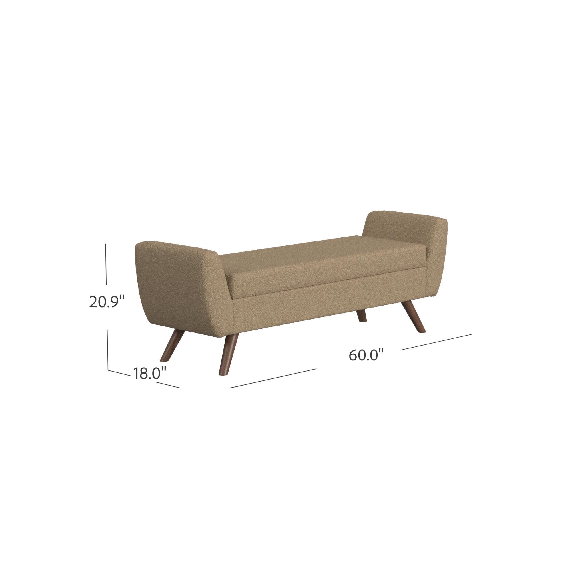 Homepop Modern Storage Bench with Wood Legs, , large