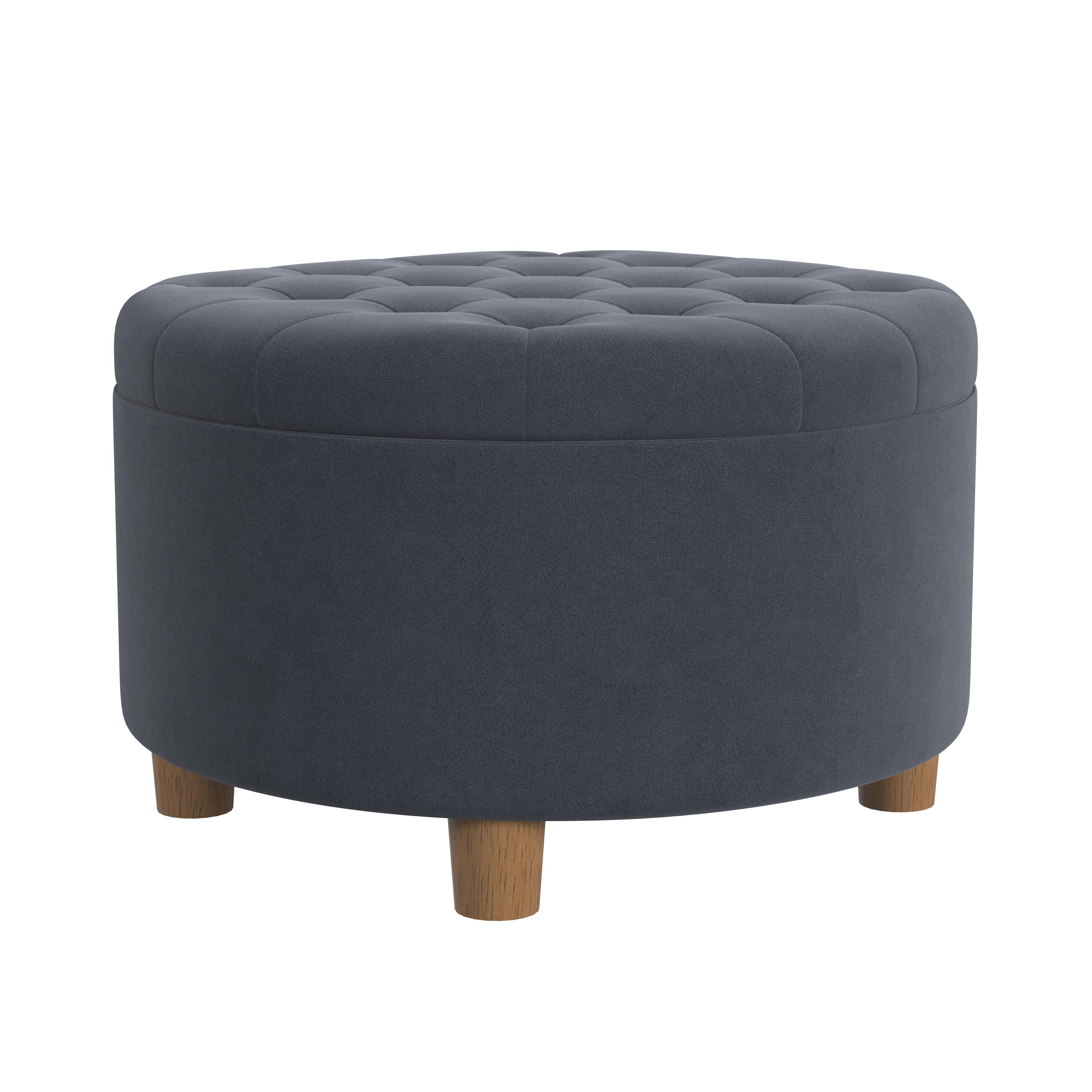 Homepop Ottoman with Storage, Blue, large