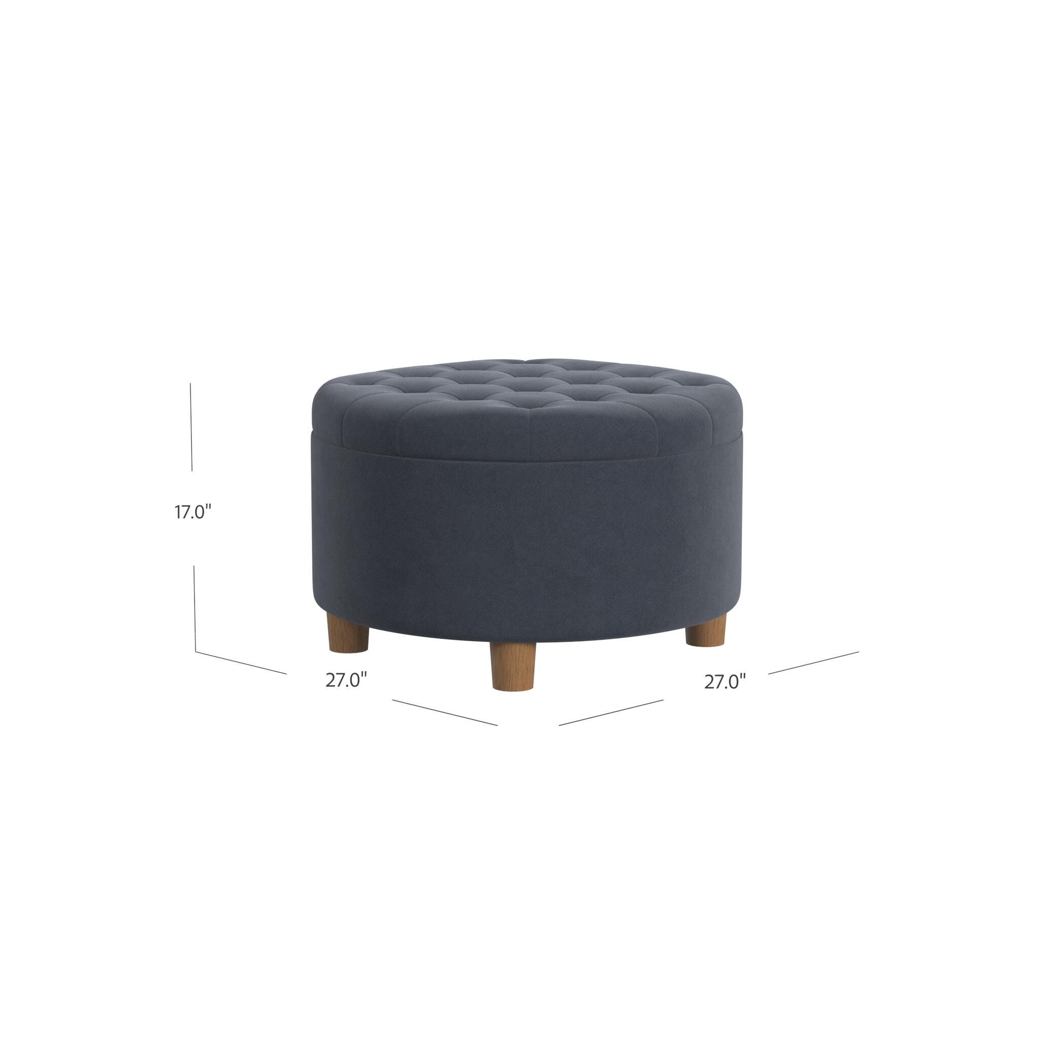 Homepop Ottoman with Storage, Blue, large