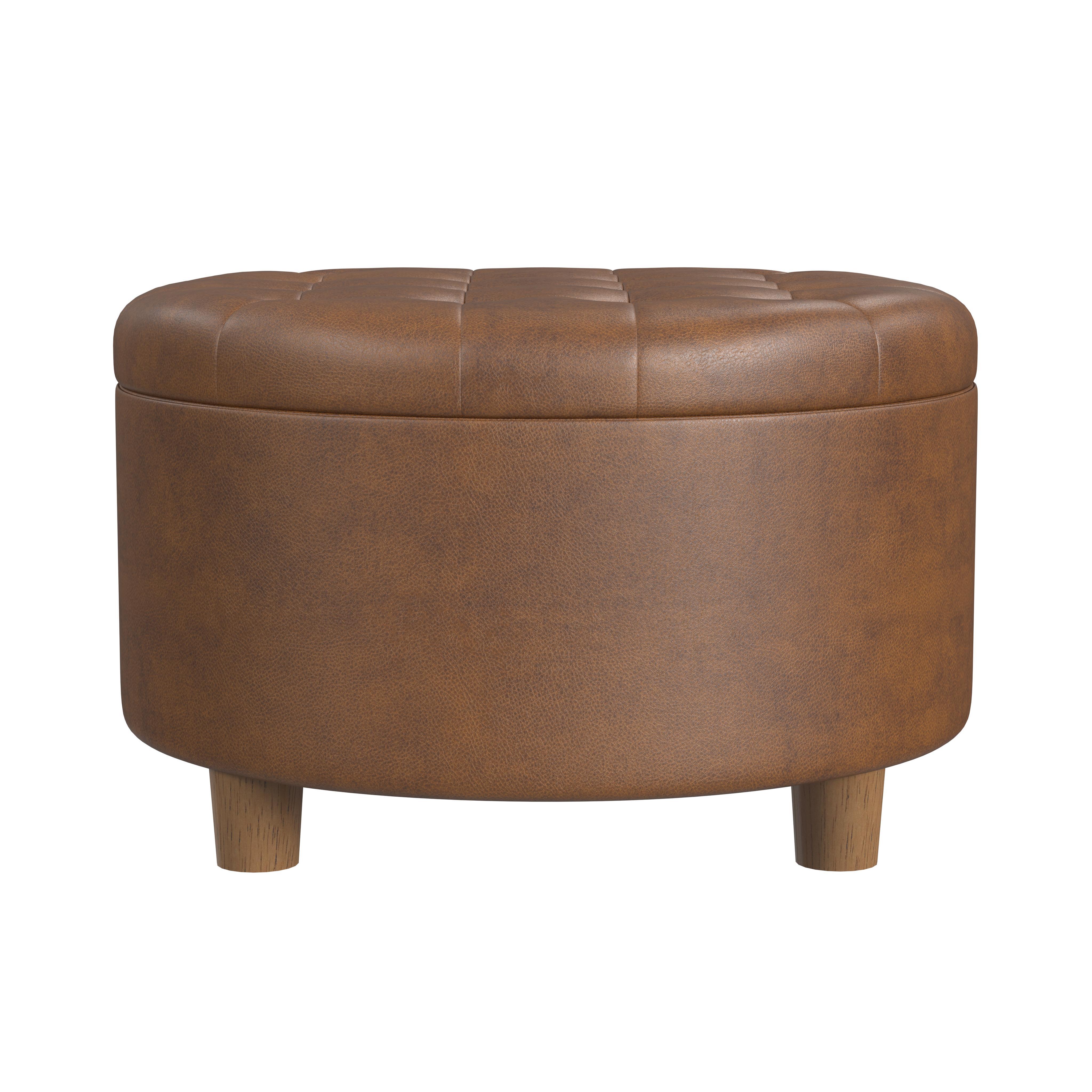 Homepop Ottoman with Storage, Brown, large