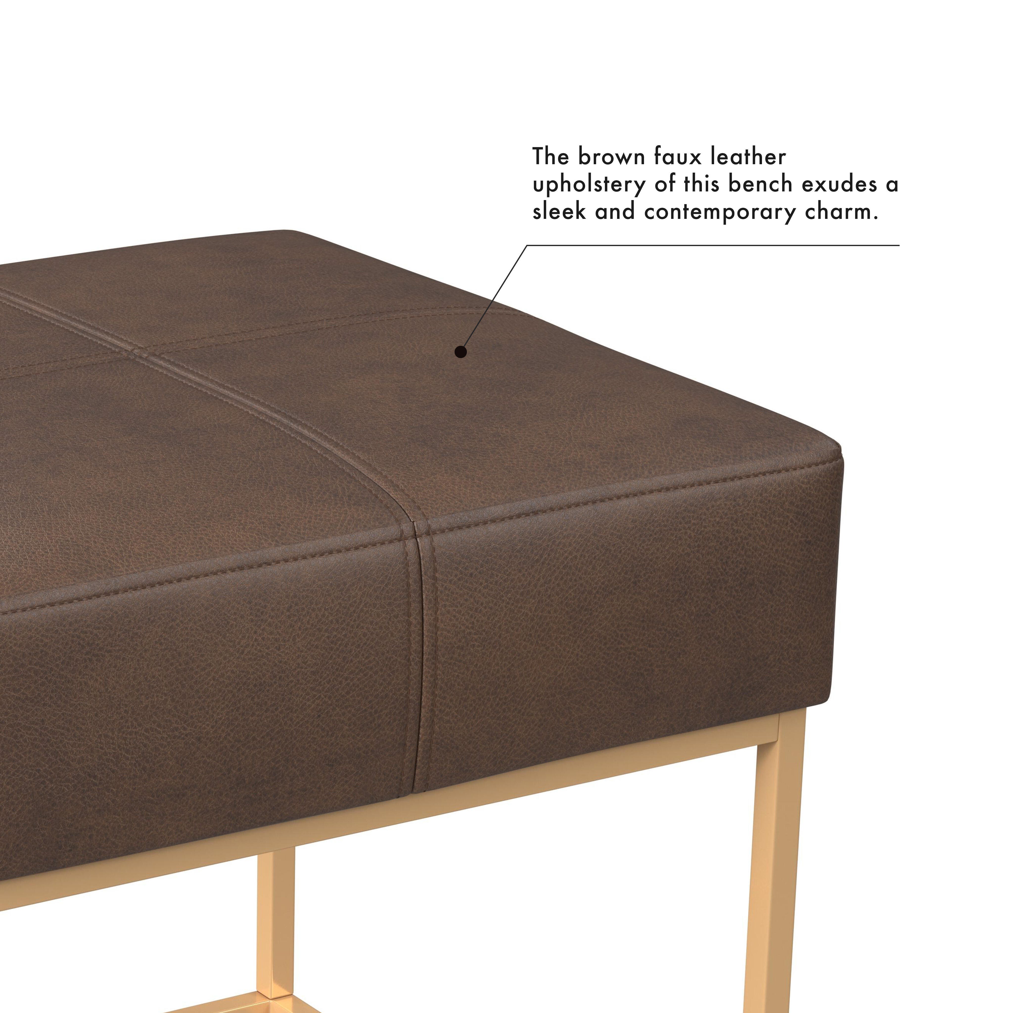 Homepop Ottoman Stool, Brown, large