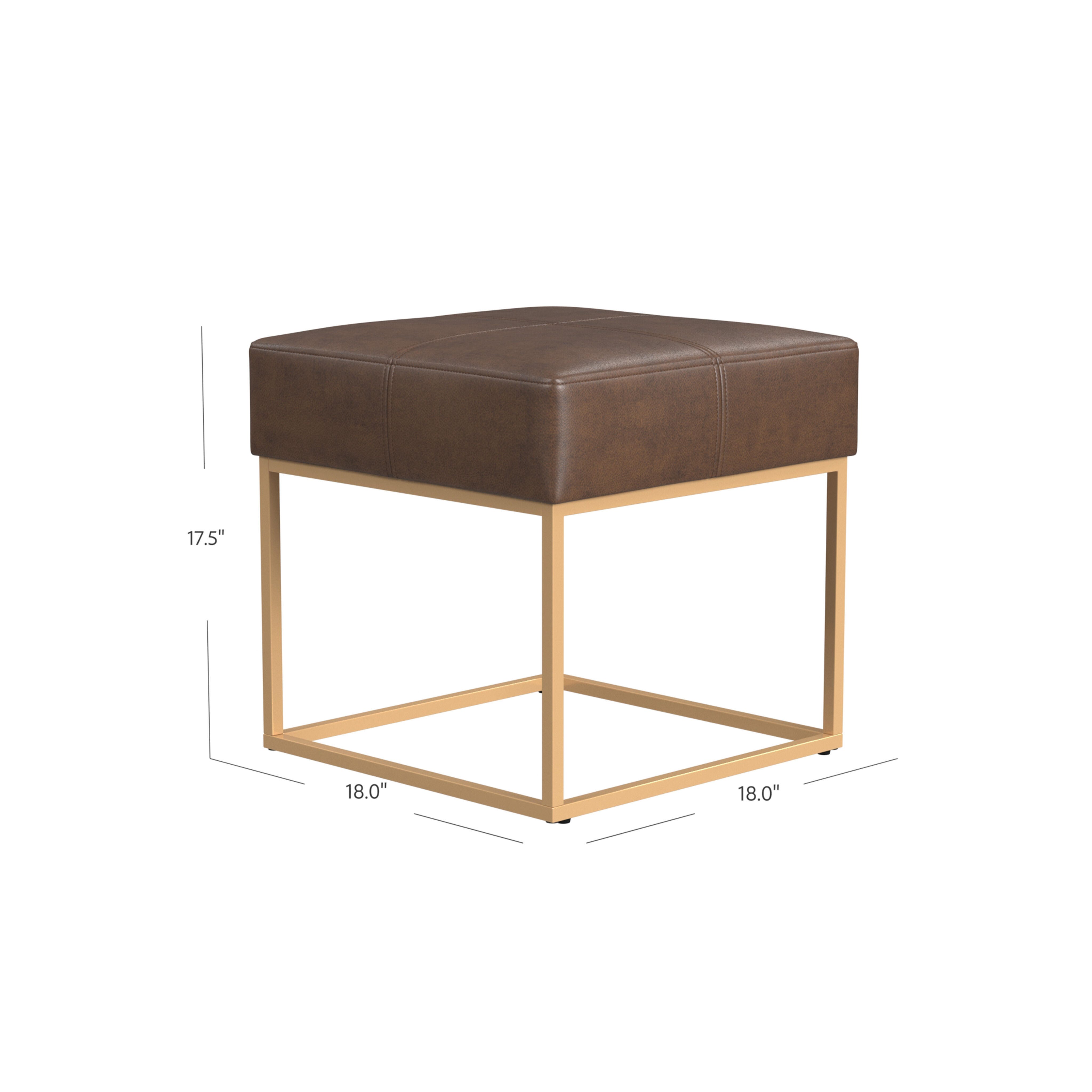 Homepop Ottoman Stool, Brown, large
