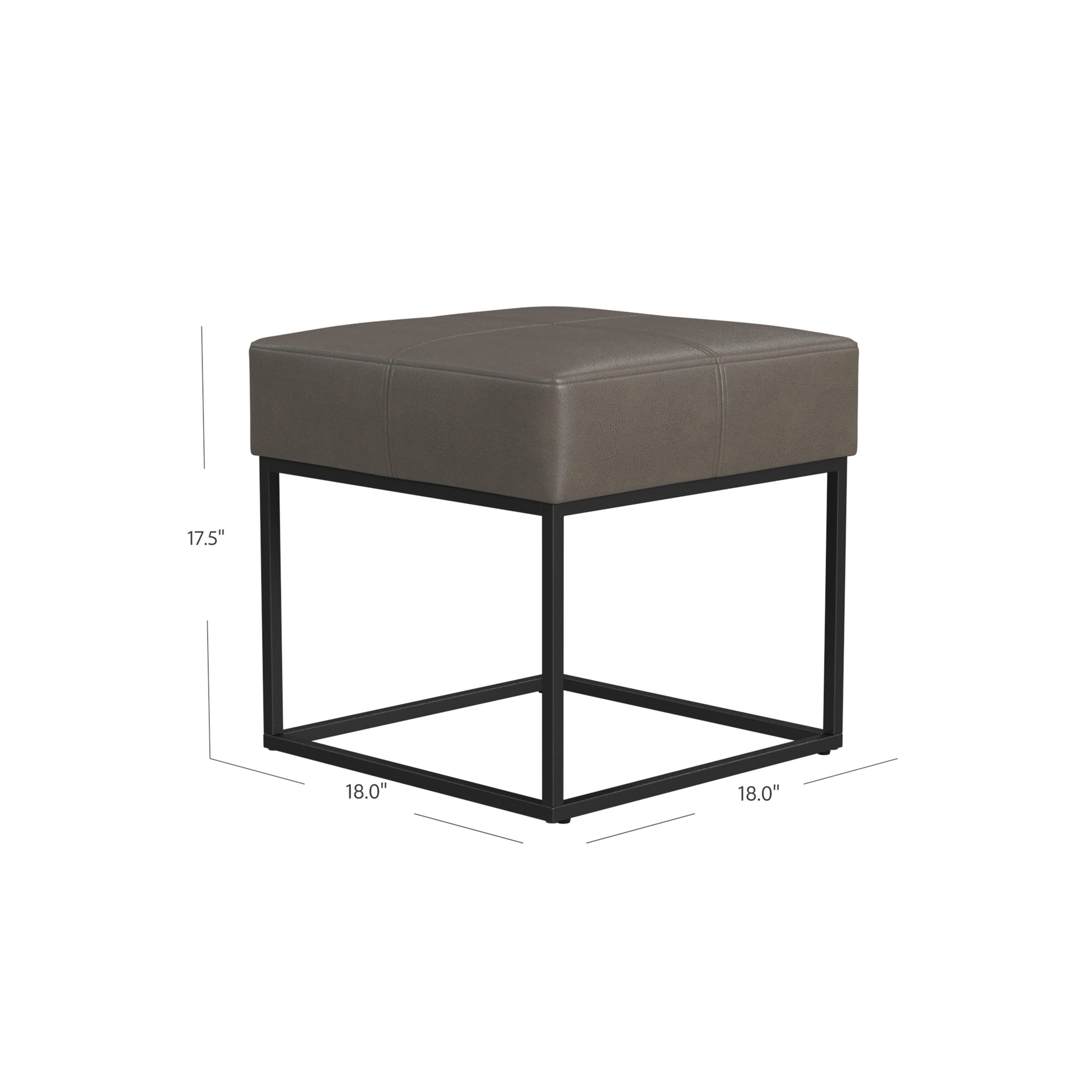 Homepop Ottoman Stool, Gray, large