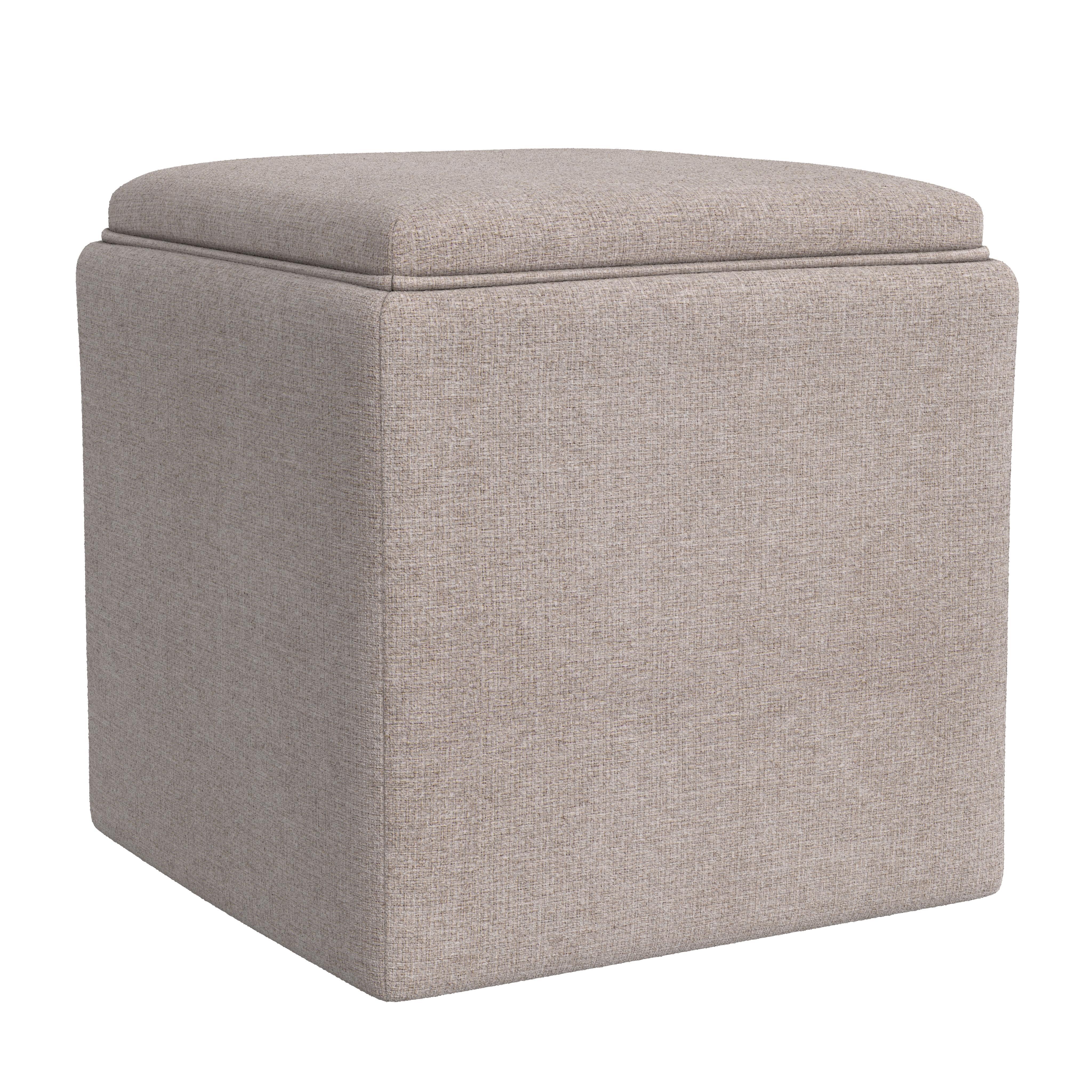 Homepop Storage Ottoman with Tray Top, Brown, large
