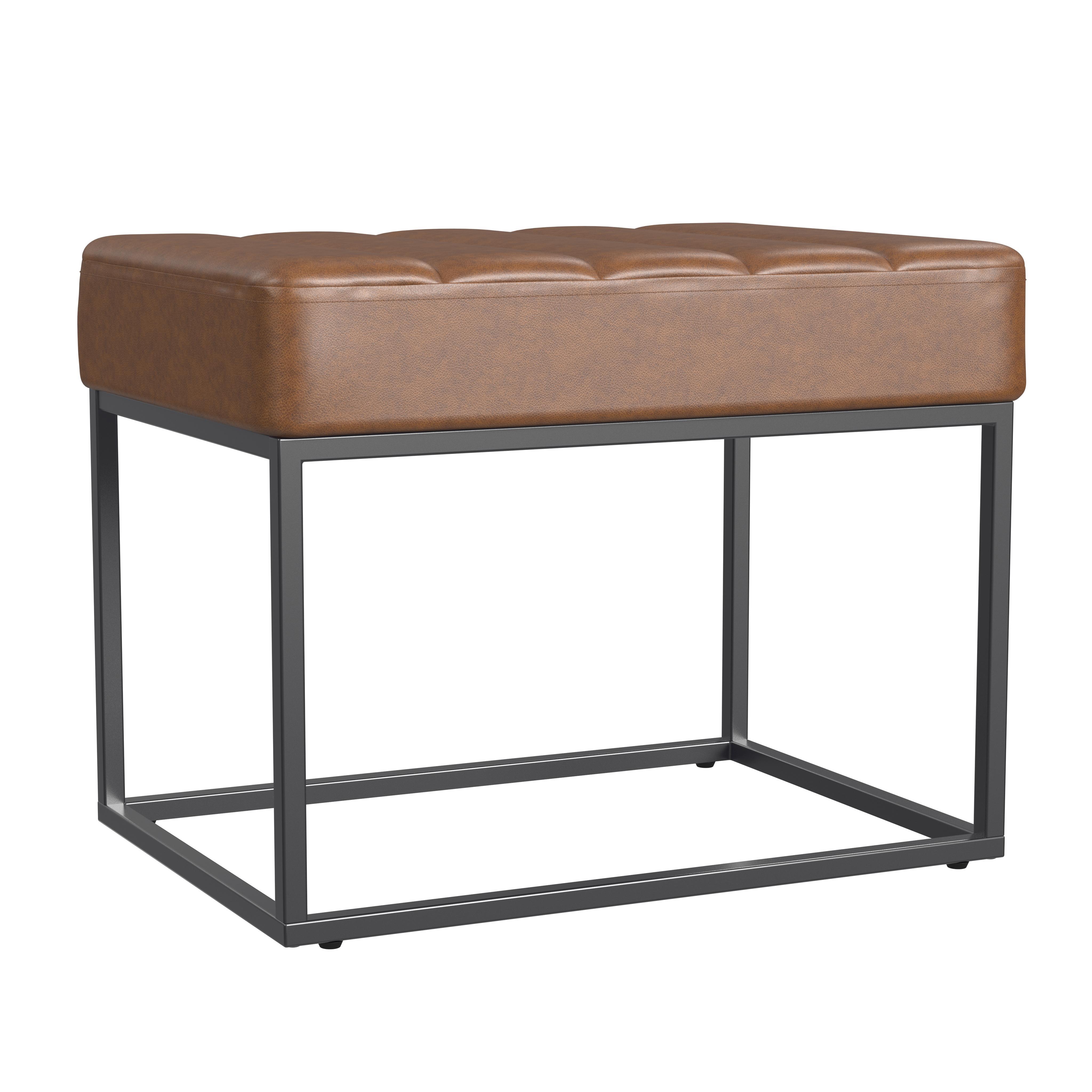 Homepop Theodore Ottoman, Brown, large
