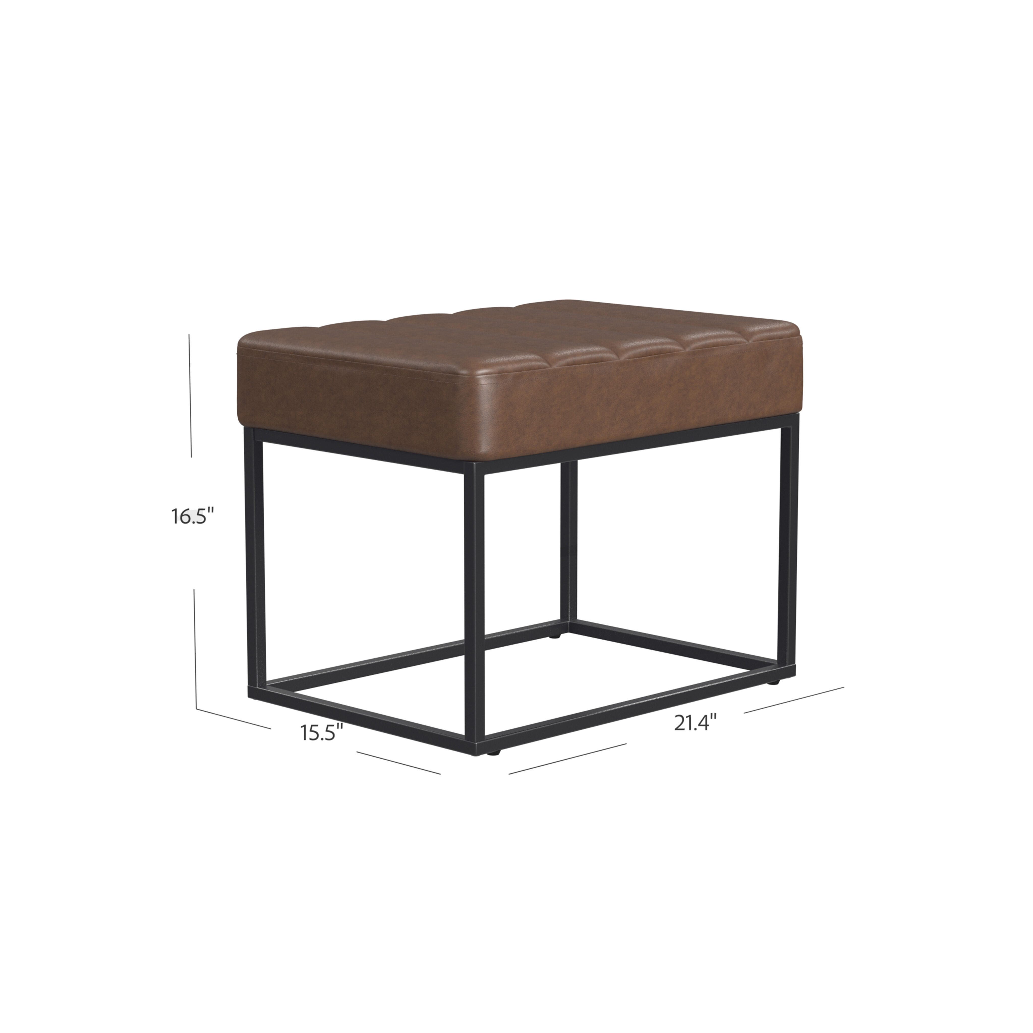Homepop Theodore Ottoman, Brown, large