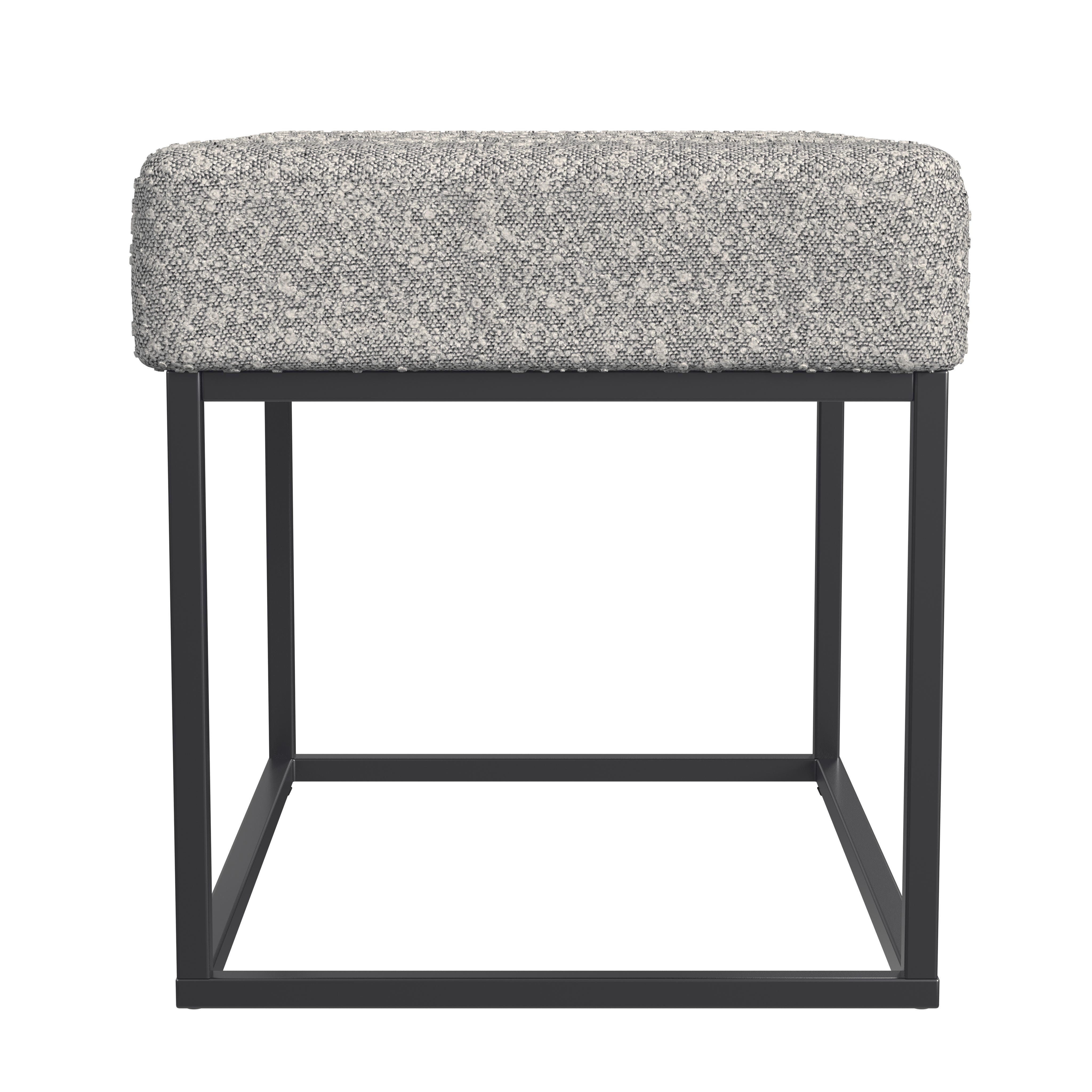 Homepop Theodore Ottoman, Cream, large
