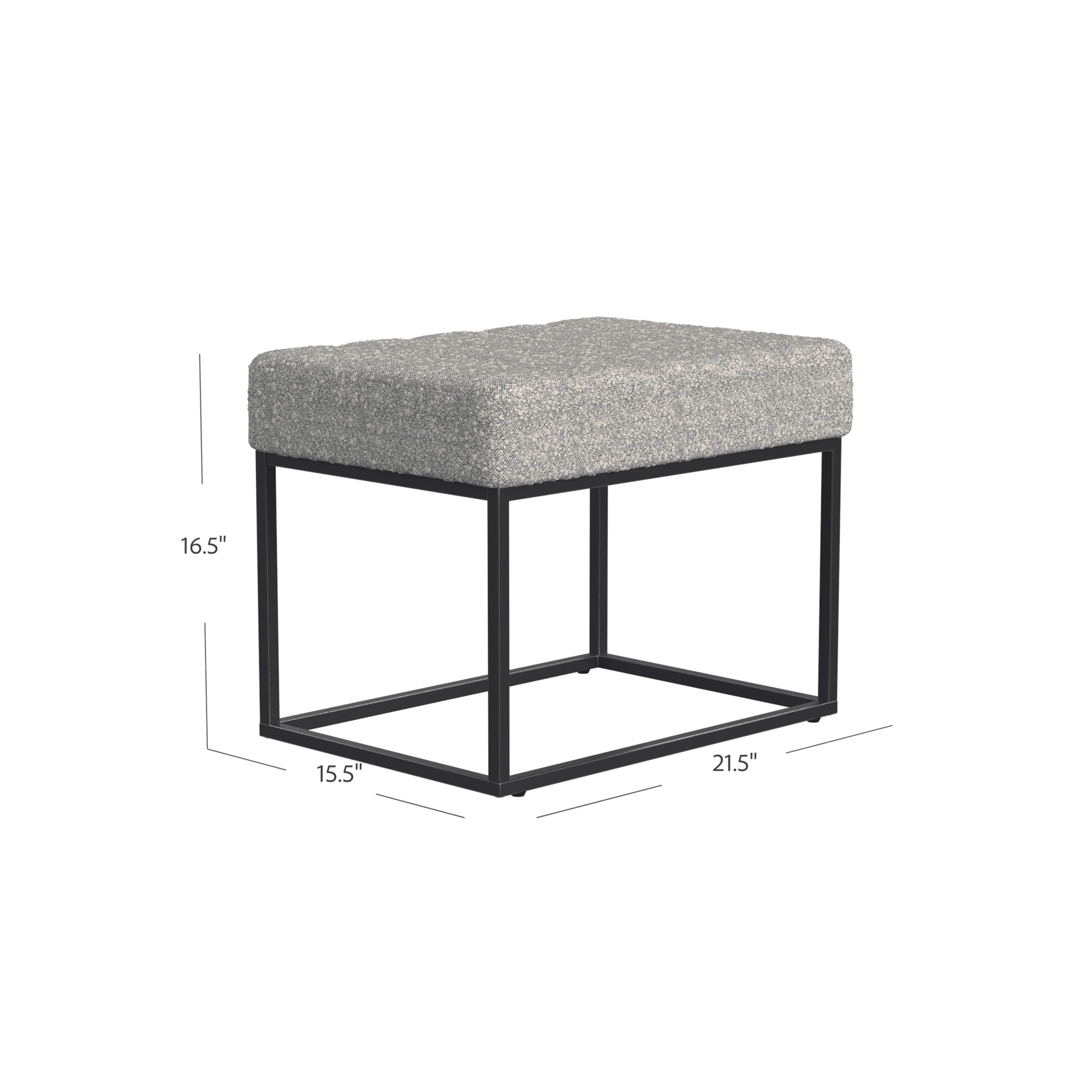 Homepop Theodore Ottoman, Cream, large